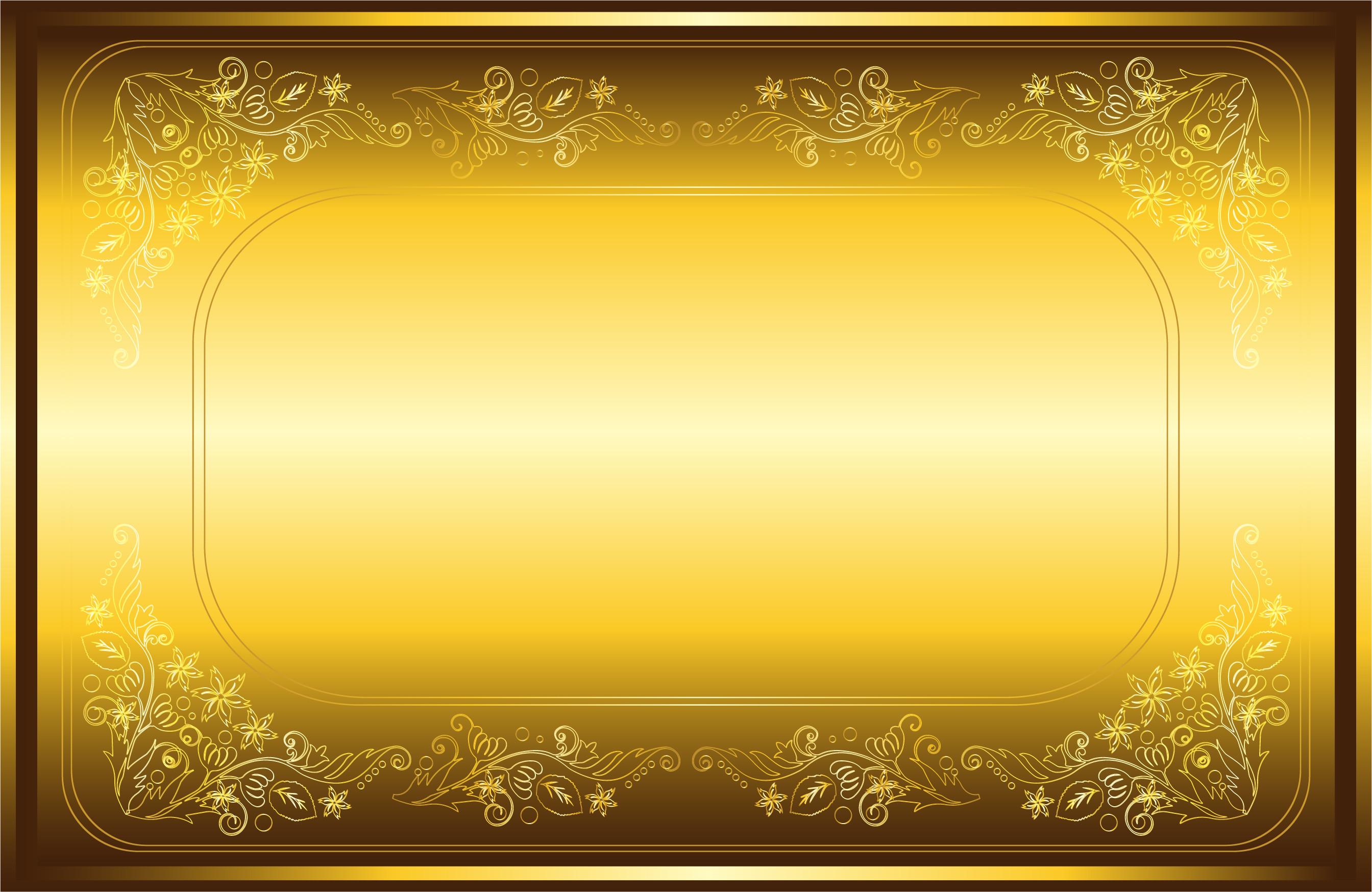 Golden Floral Border Frame Card Design