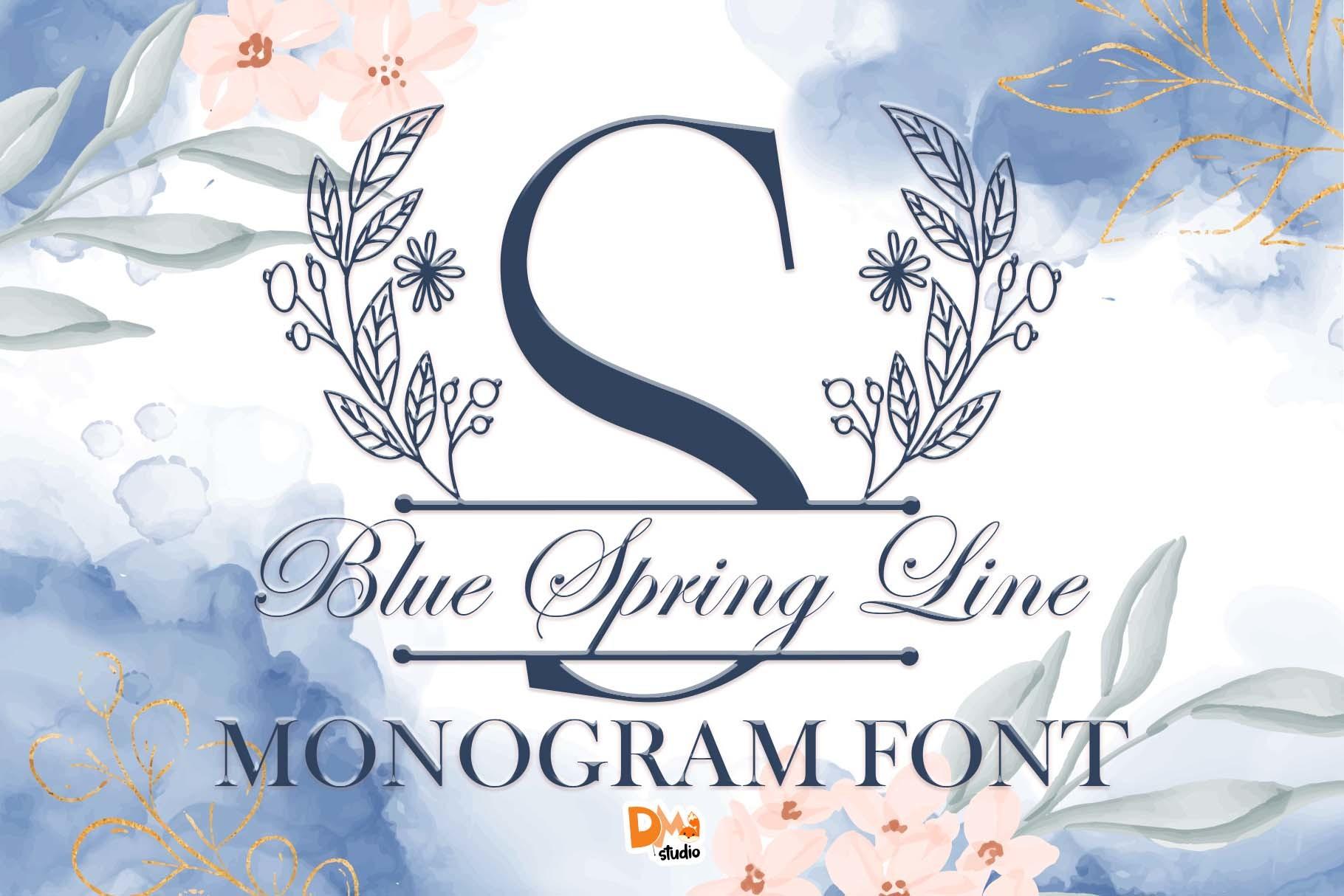 Blue Spring Line Monogram Font