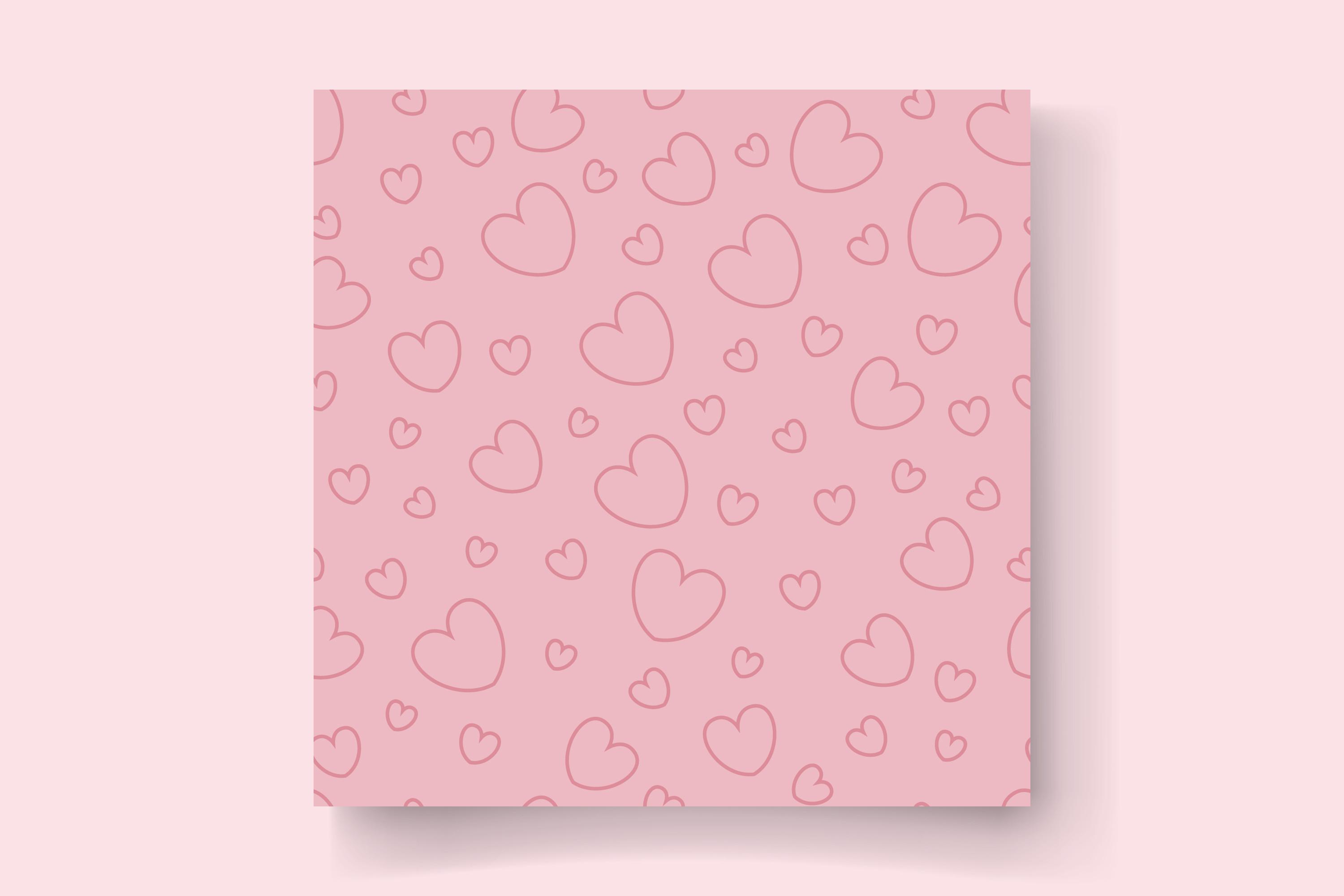 Pink Heart Seamless Pattern Background