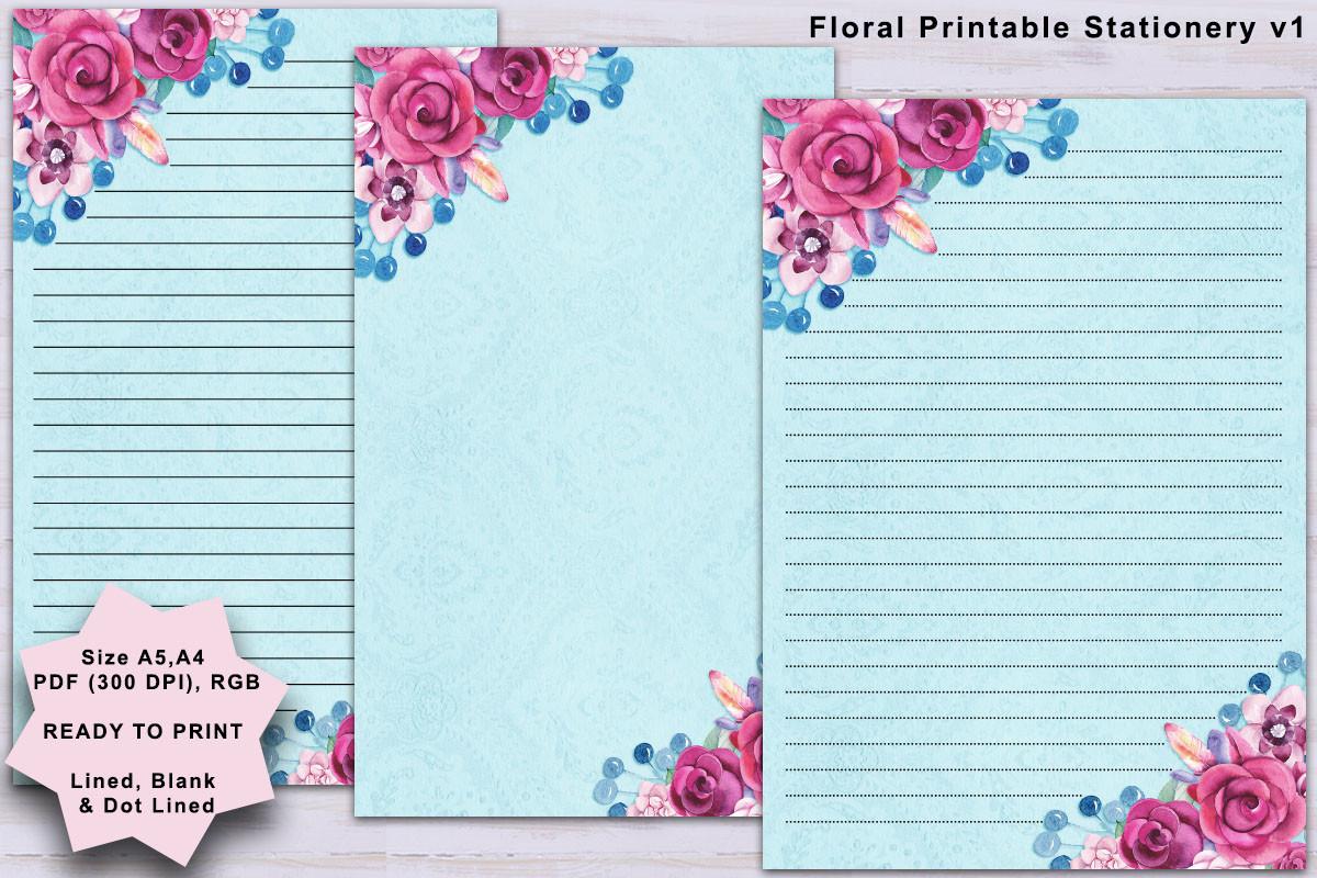 Floral Printable Stationary 1