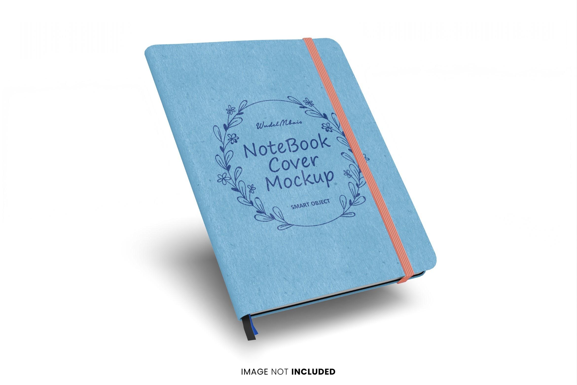 Realistic Notebook Blue Logo Mockup Psd