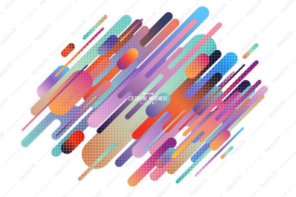 Abstract Colorful Gradient Round Line