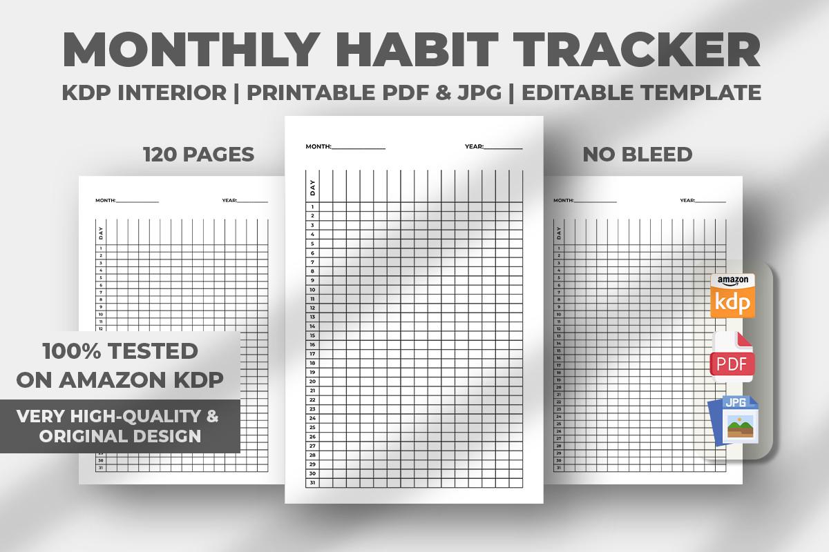 Monthly Habit Tracker KDP Interior