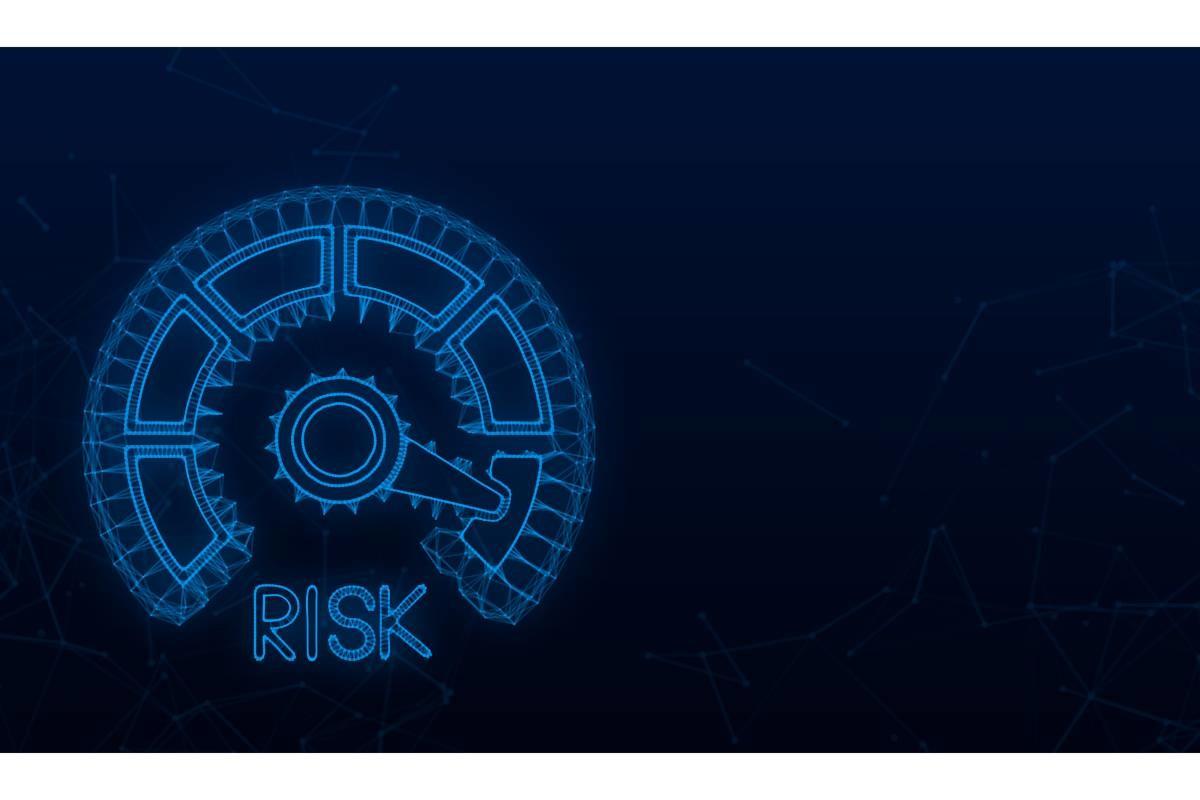 Risk Icon on Speedometer. High Risk Mete