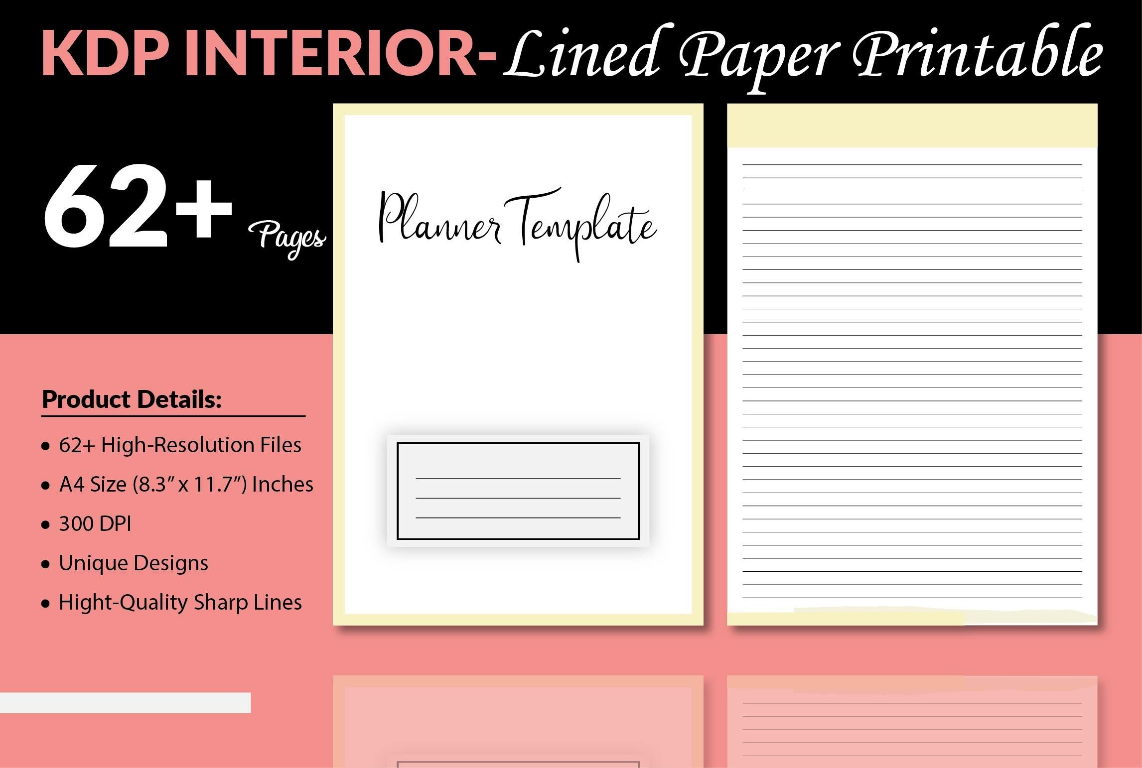 Printable Lined Paper Templates - KDP