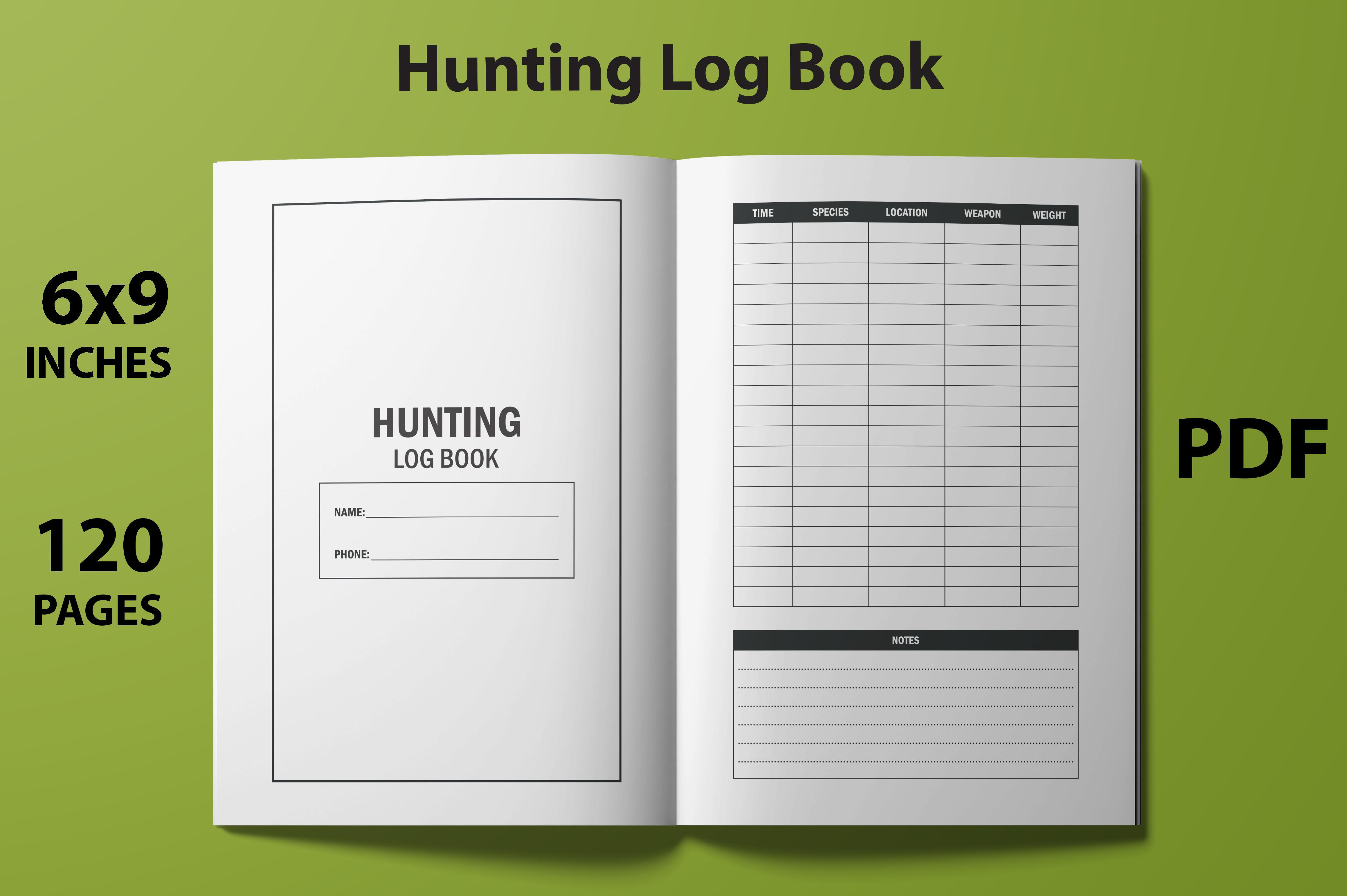 KDP Hunting Log Book