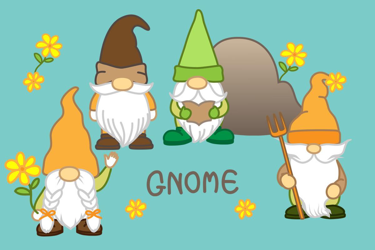 Happy Gnome and Flower