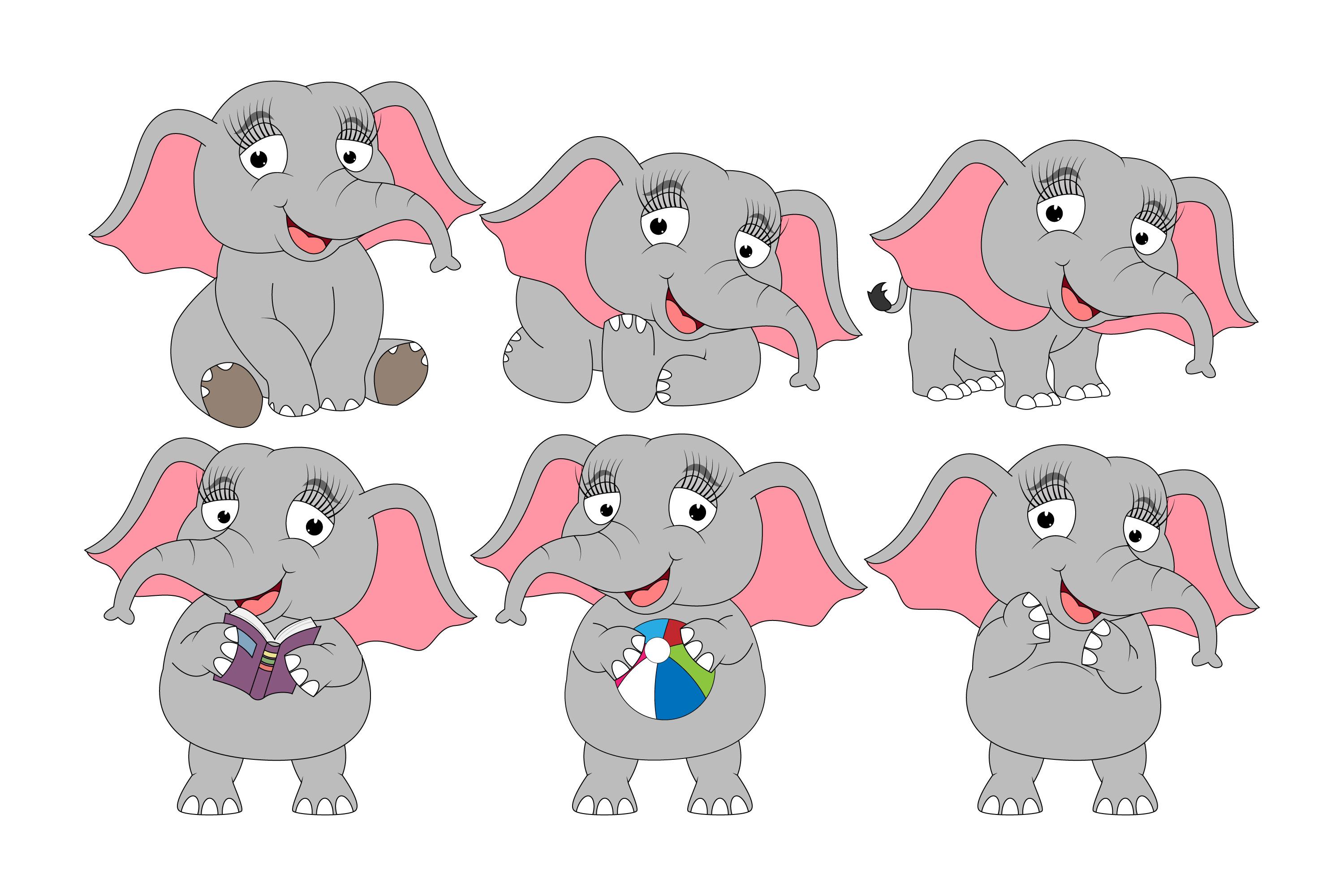 Cute Elephant Animal Cartoon Graphic
