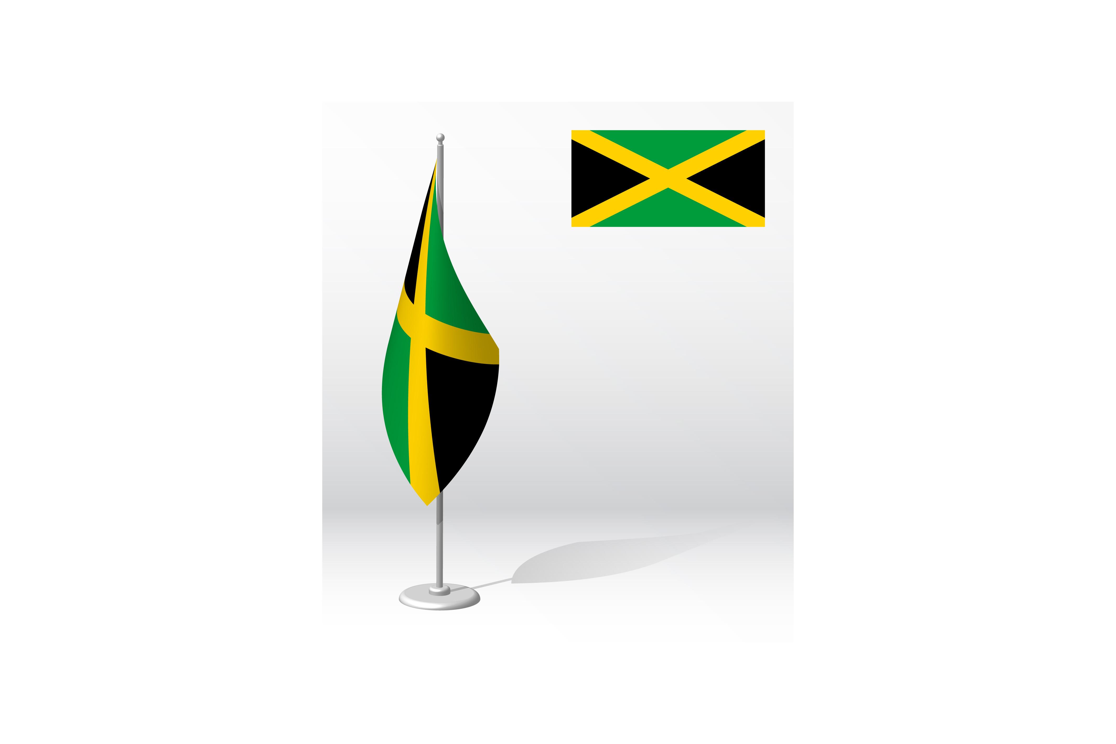 JAMAICA Flag on Flagpole for Registratio