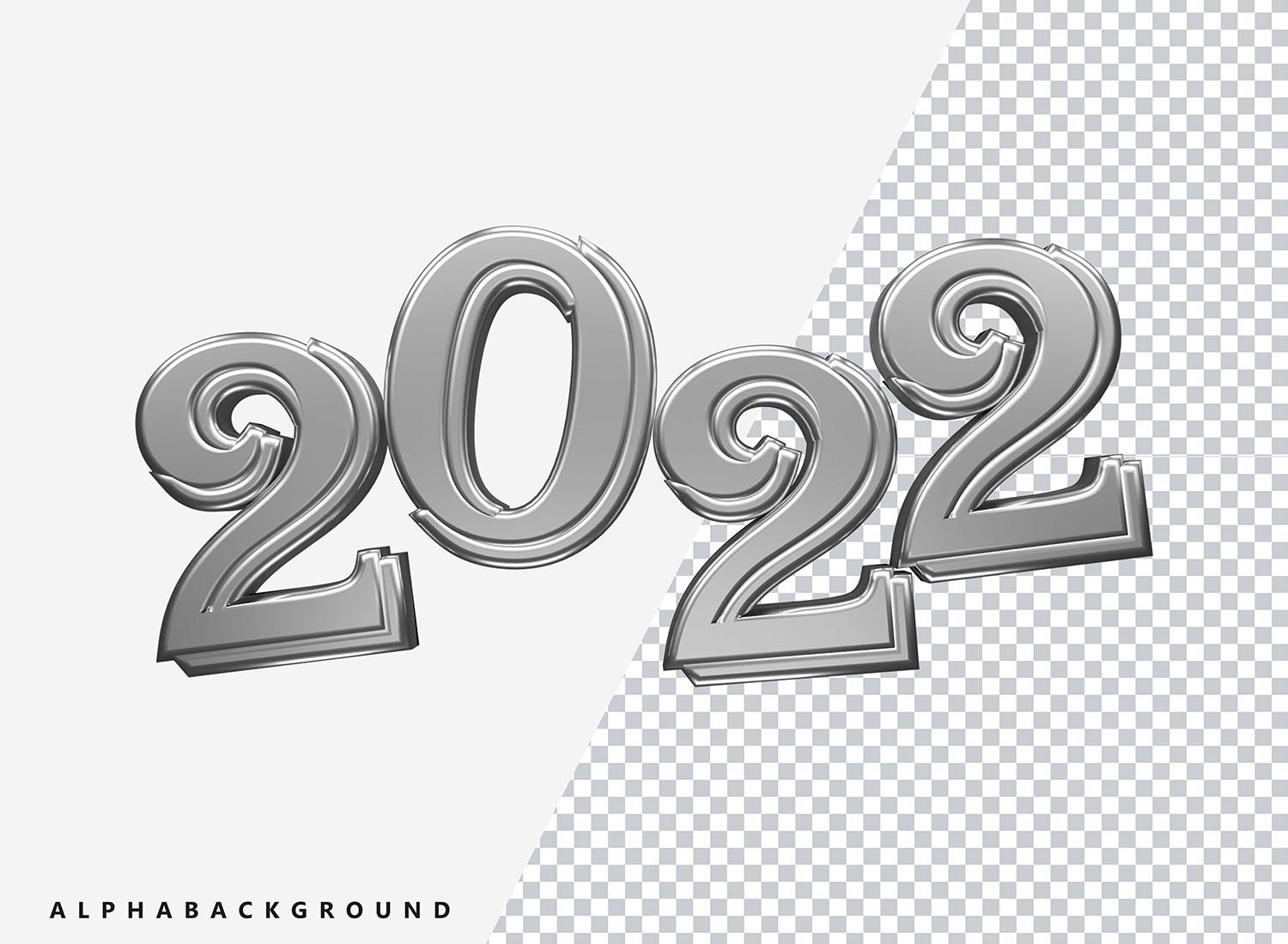2022 New Year Text Effect Transparent