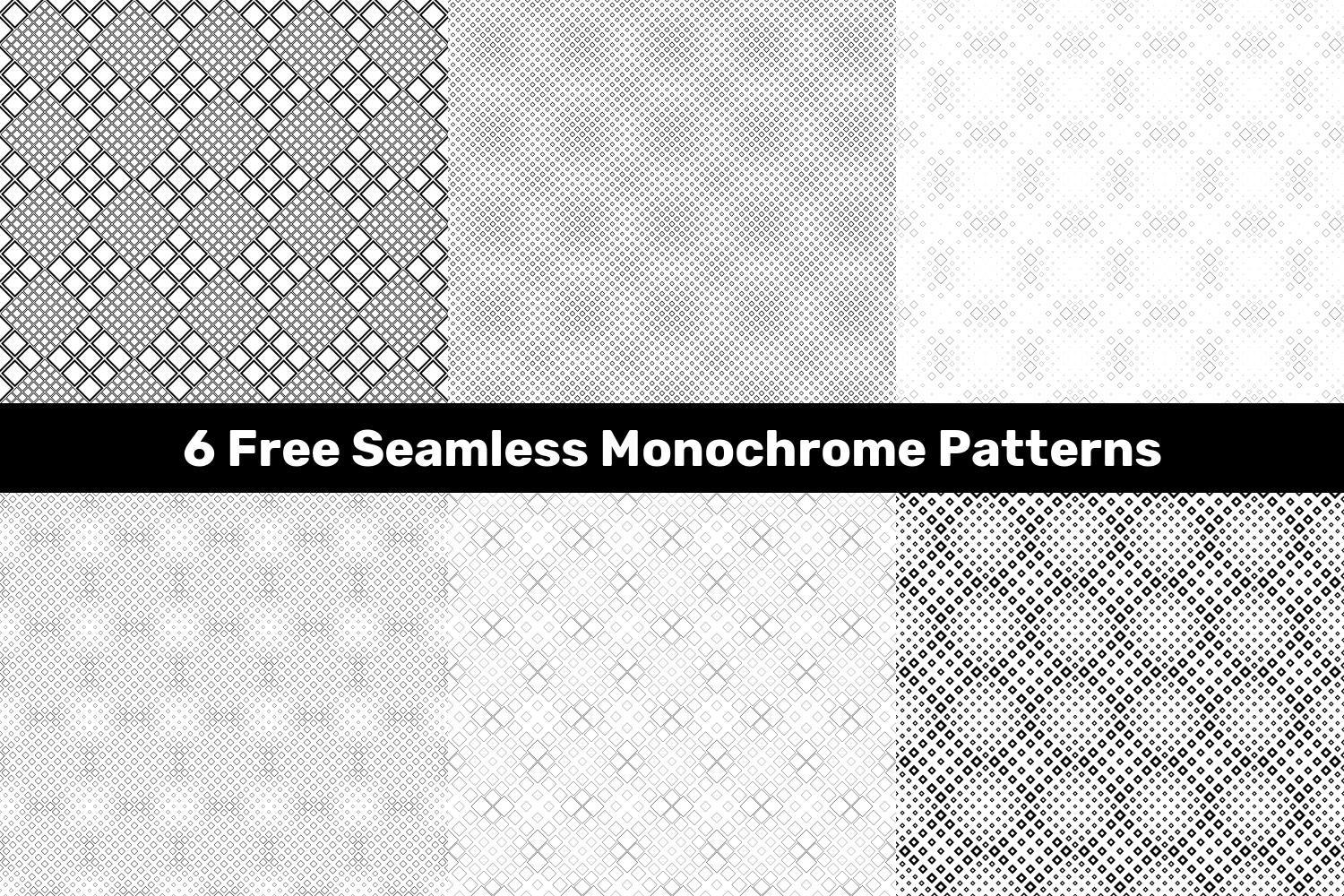 6 Free Seamless Monochrome Patterns
