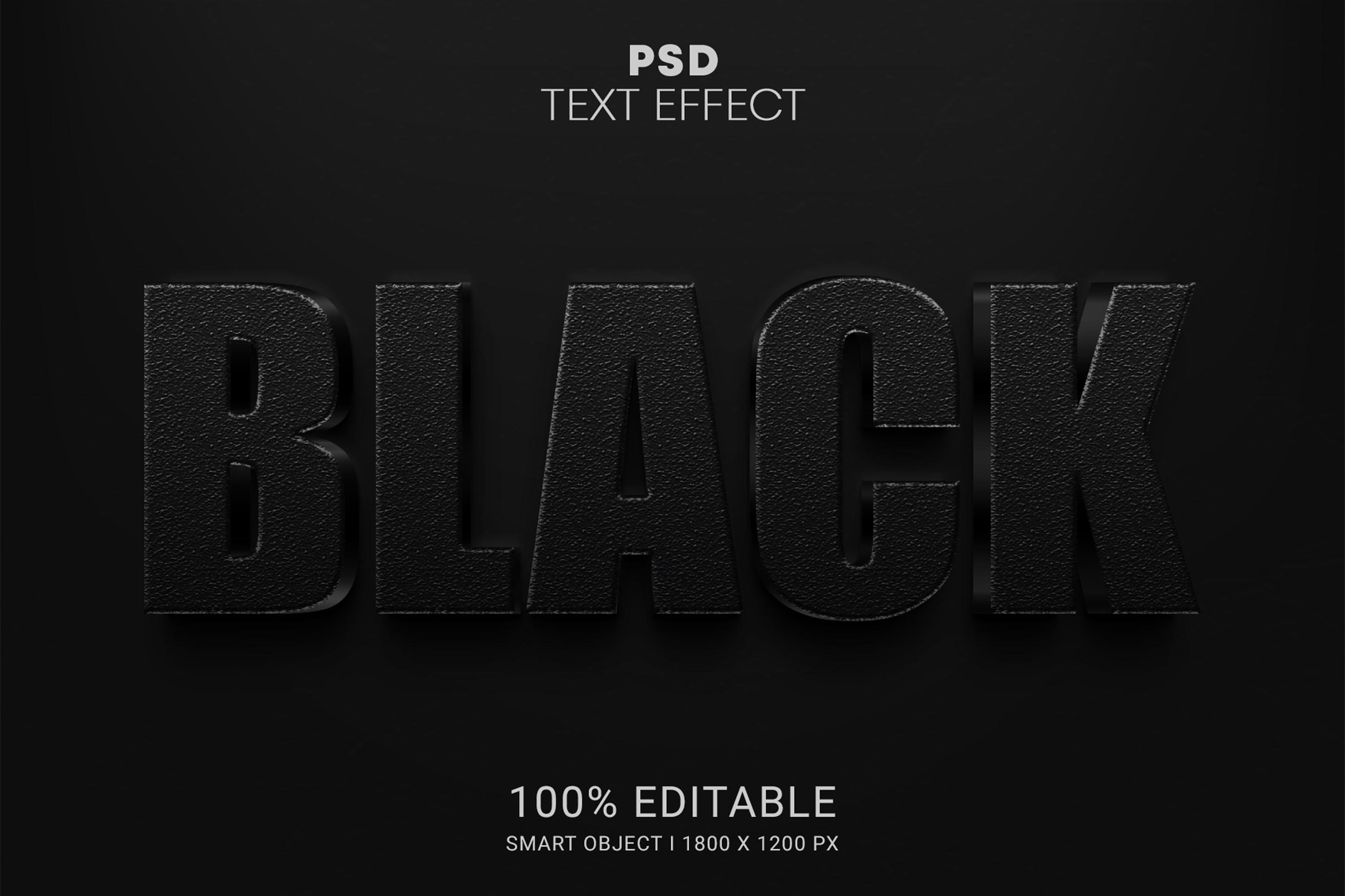 Black PSD  Editable Text Effect Design