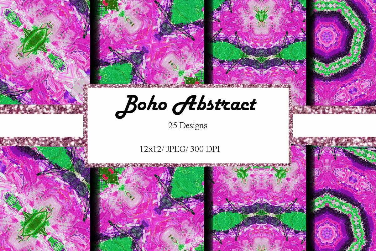 12x12 Digital Paper Boho Abstract Fushia