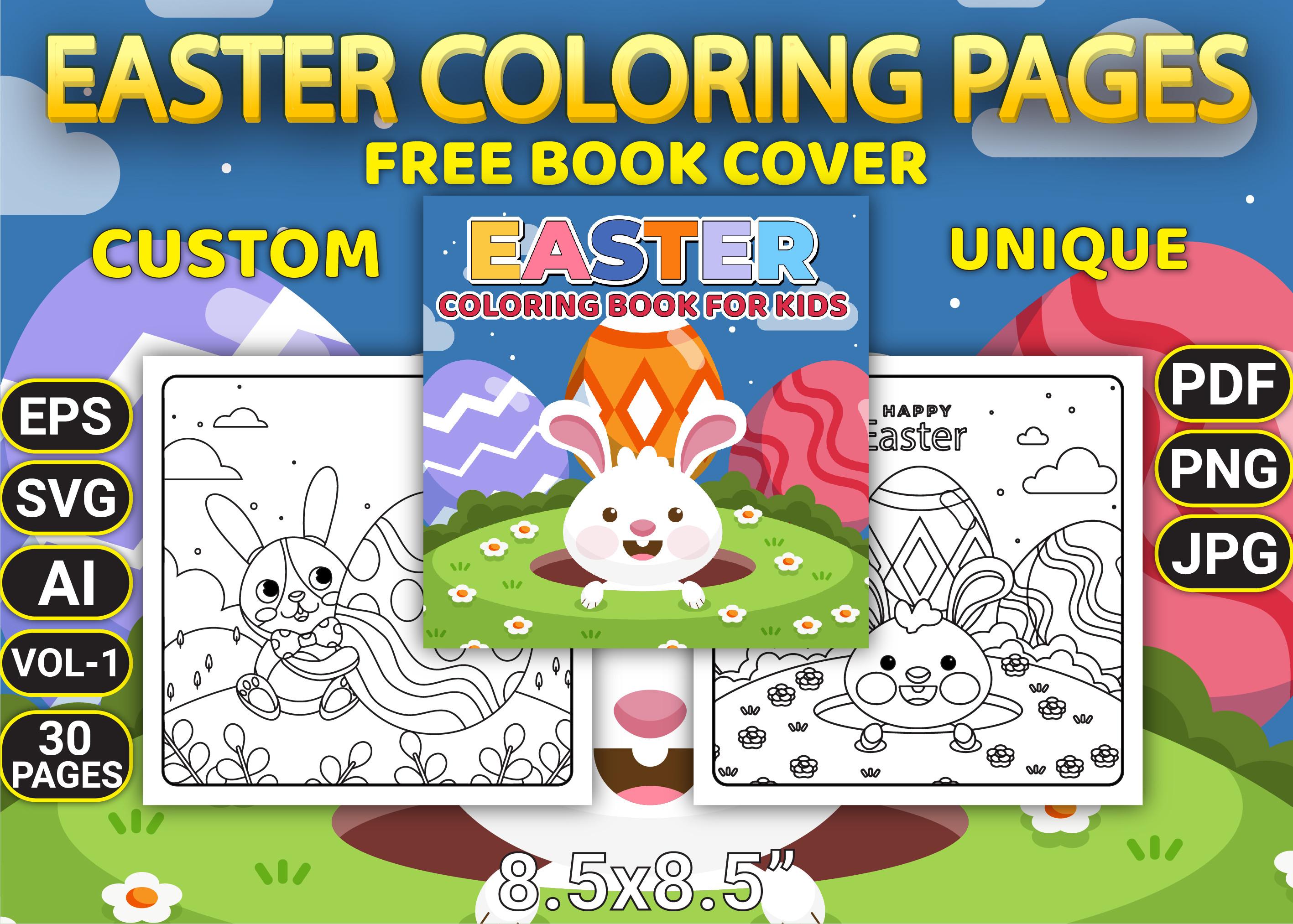 Easter Coloring Pages with Book Cover