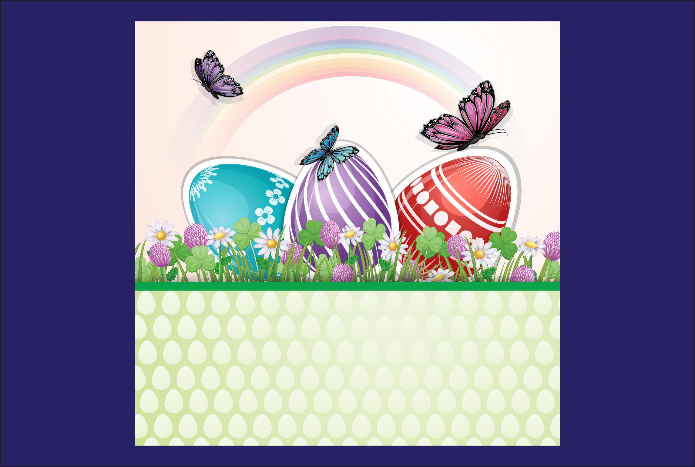 Easter Tricolor Egg Background Design