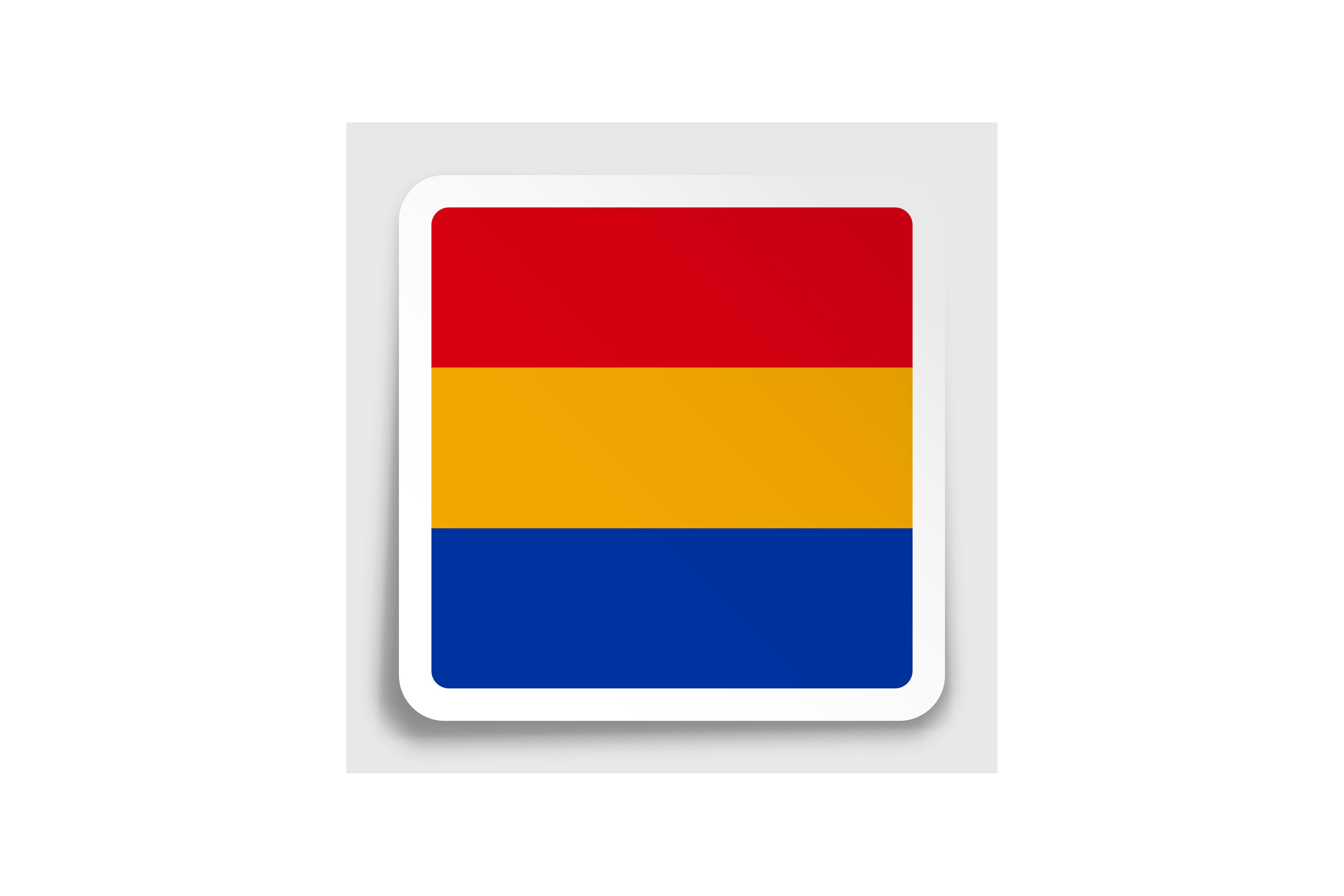 ARMENIA Flag Icon on Paper Square Sticke