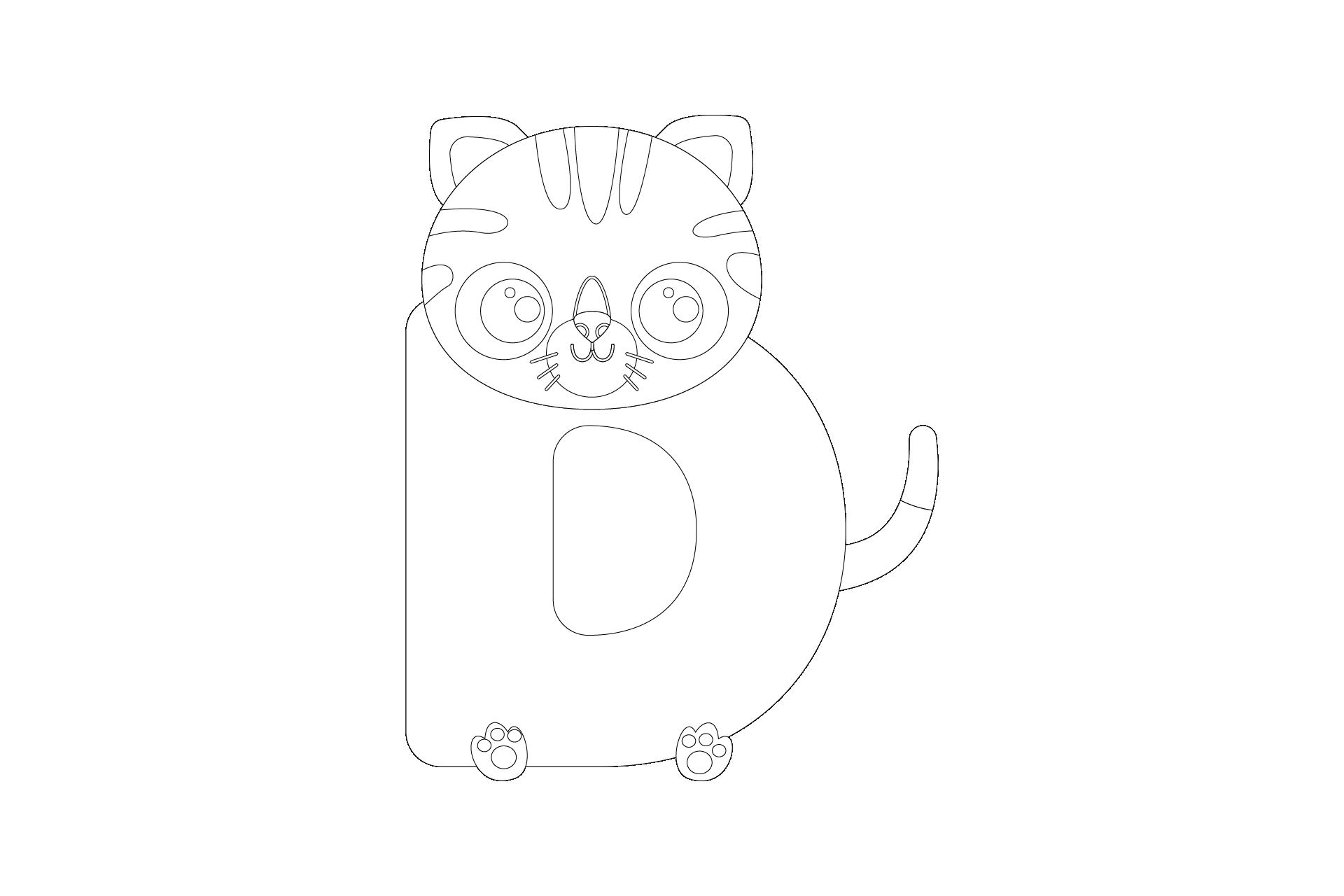 Animal Cat Coloring Page Icon