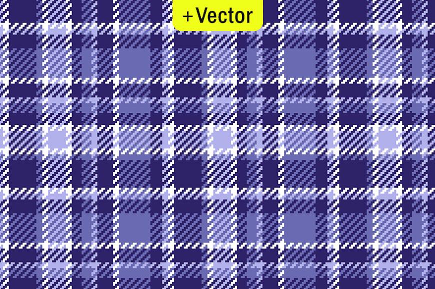 Very Peri Tartan Plaid Vector Pattern