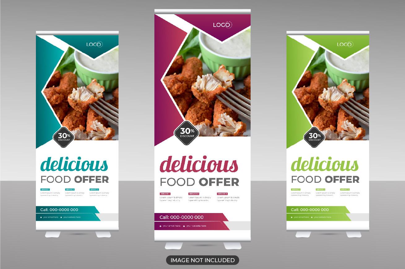 Food Roll Up Banner Design Template