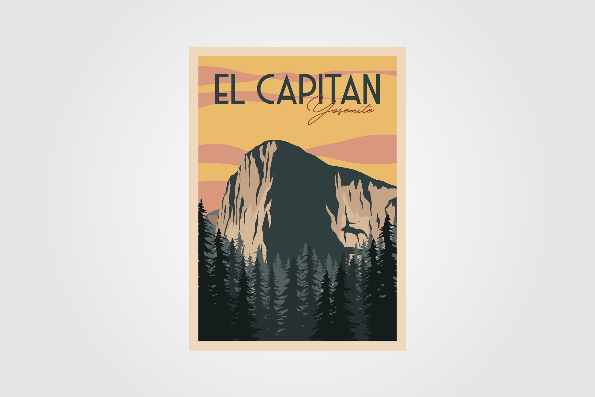 El Capitan in Yosemite Vintage Poster