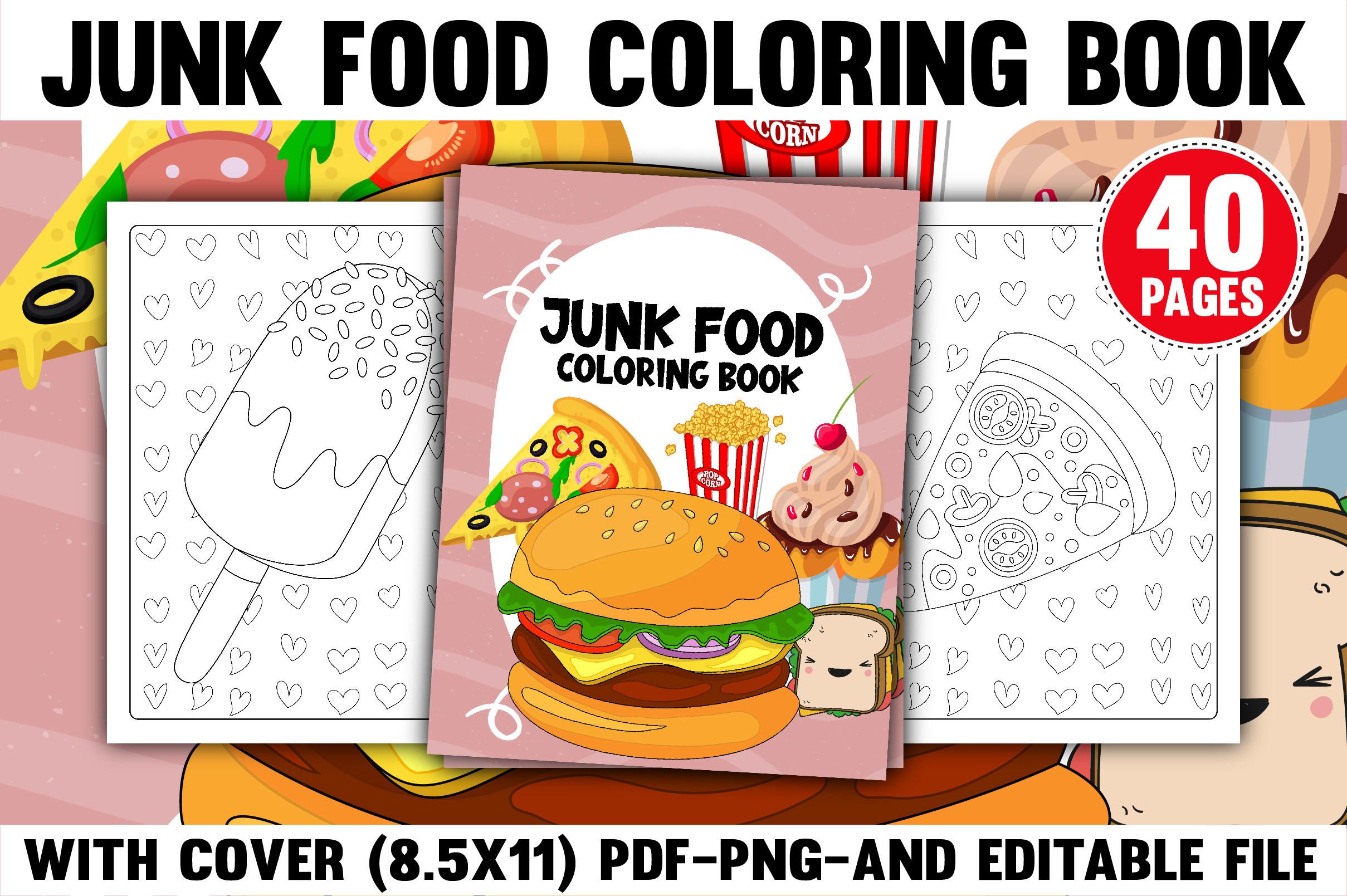 Fast Food Coloring Book & Cover Design