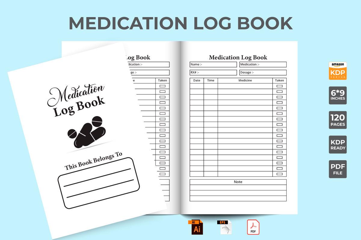 Medication Log Book Vector KDP Interior