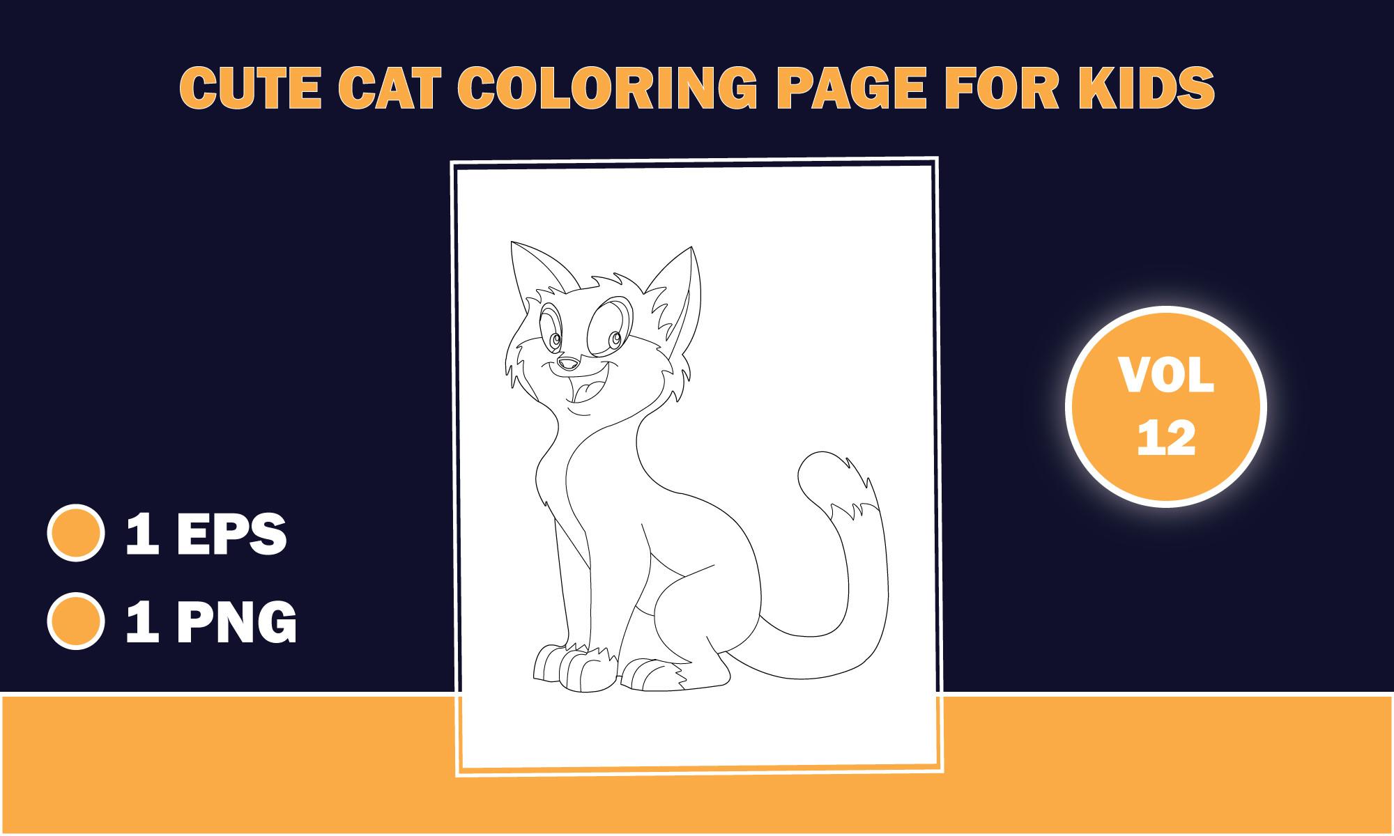 Cute Cat Outline Coloring Pages for Kids