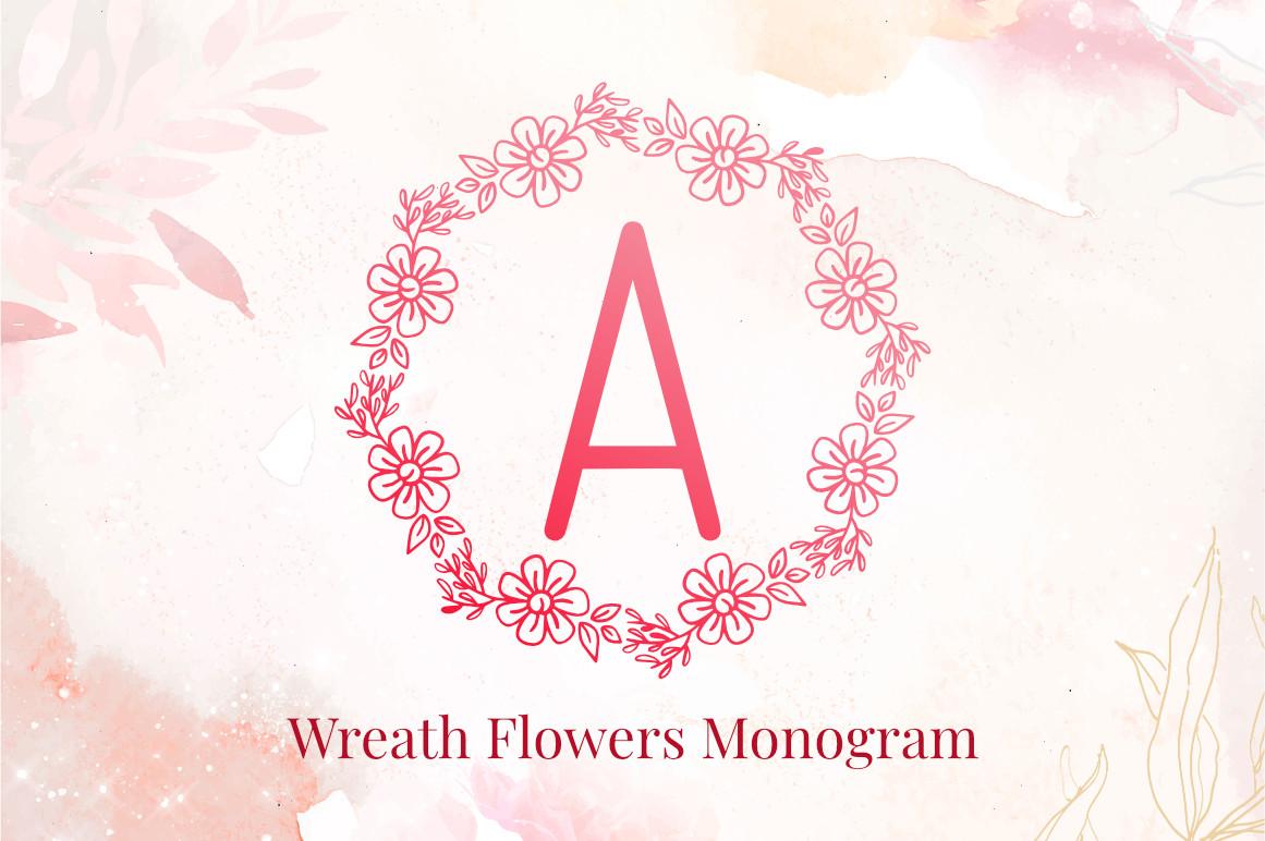 Wreath Flowers Monogram Font