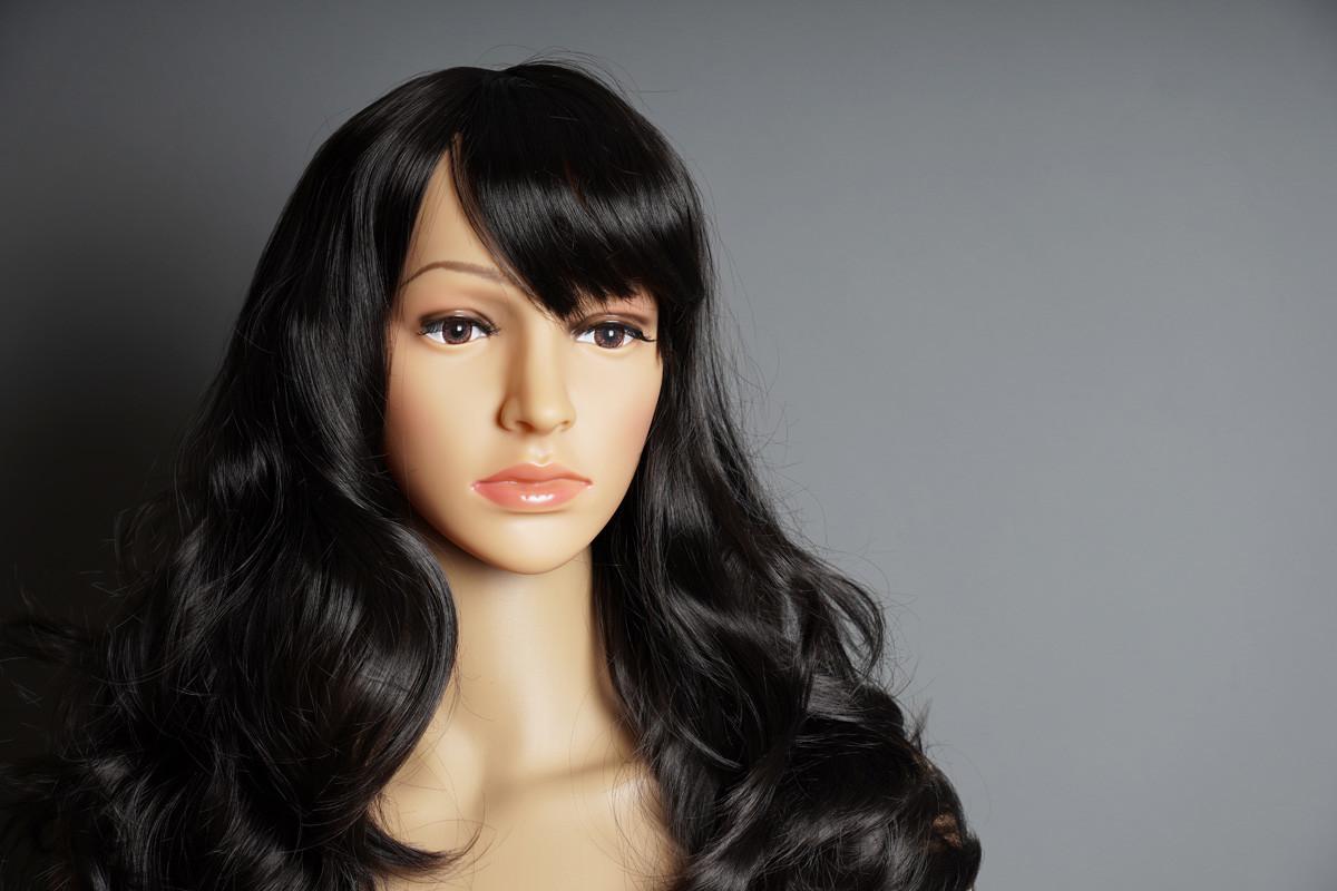 Shop Window Mannequin with Brunette Wig and Naturalistic Face