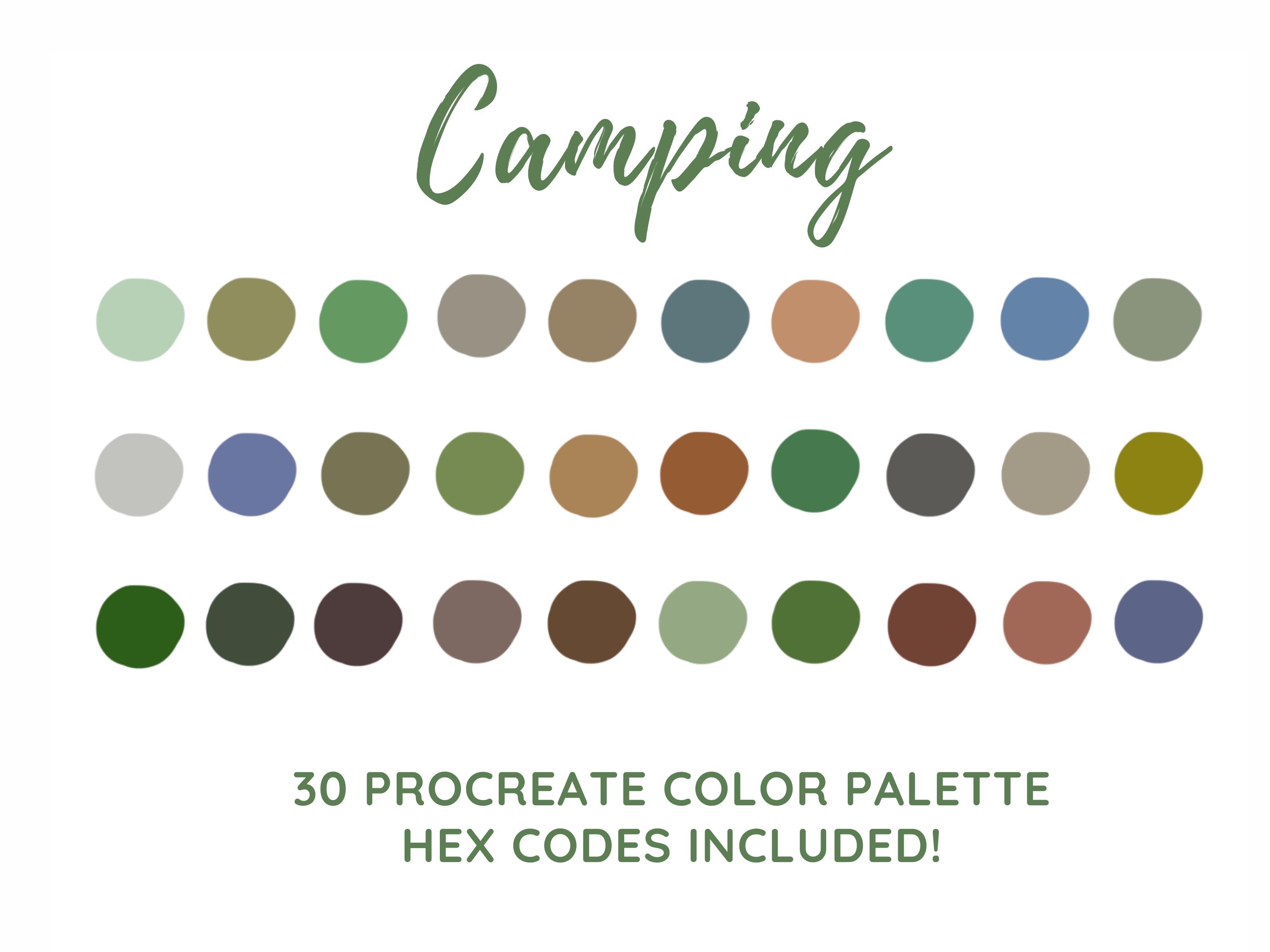 Camping - 30 Procreate Color Palette