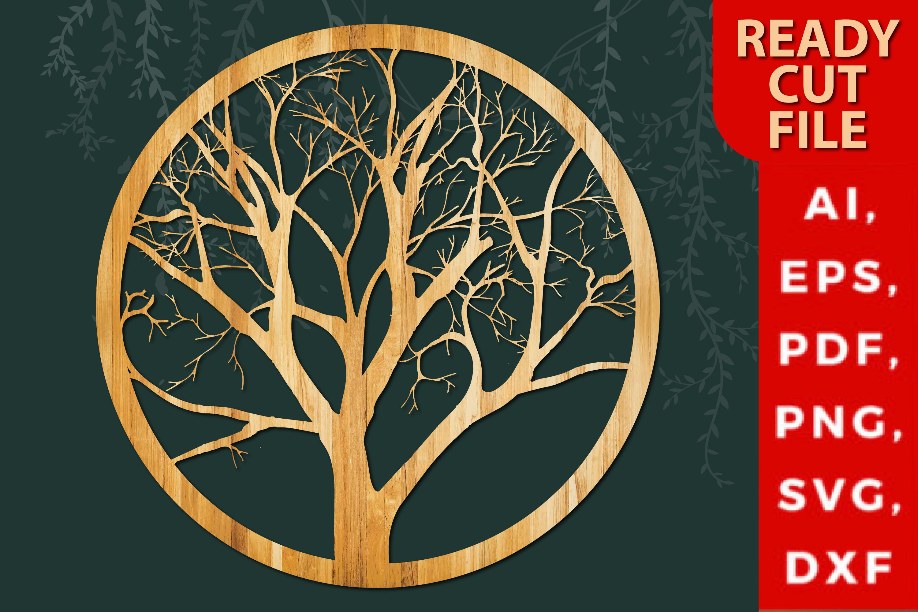 3d Laser/paper Cut Tree SVG in a Circle