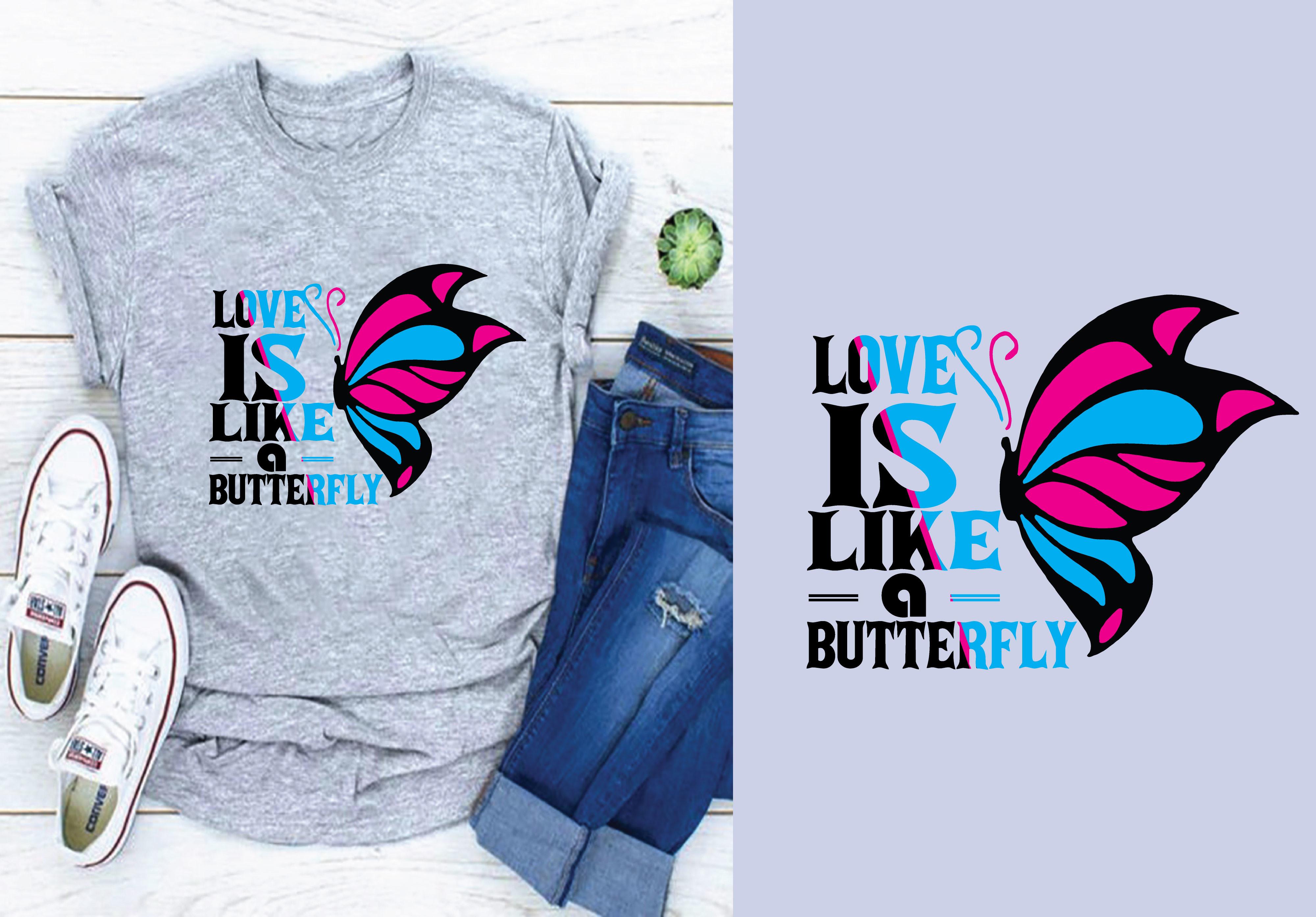 Butterflies Typography T-shirt Design