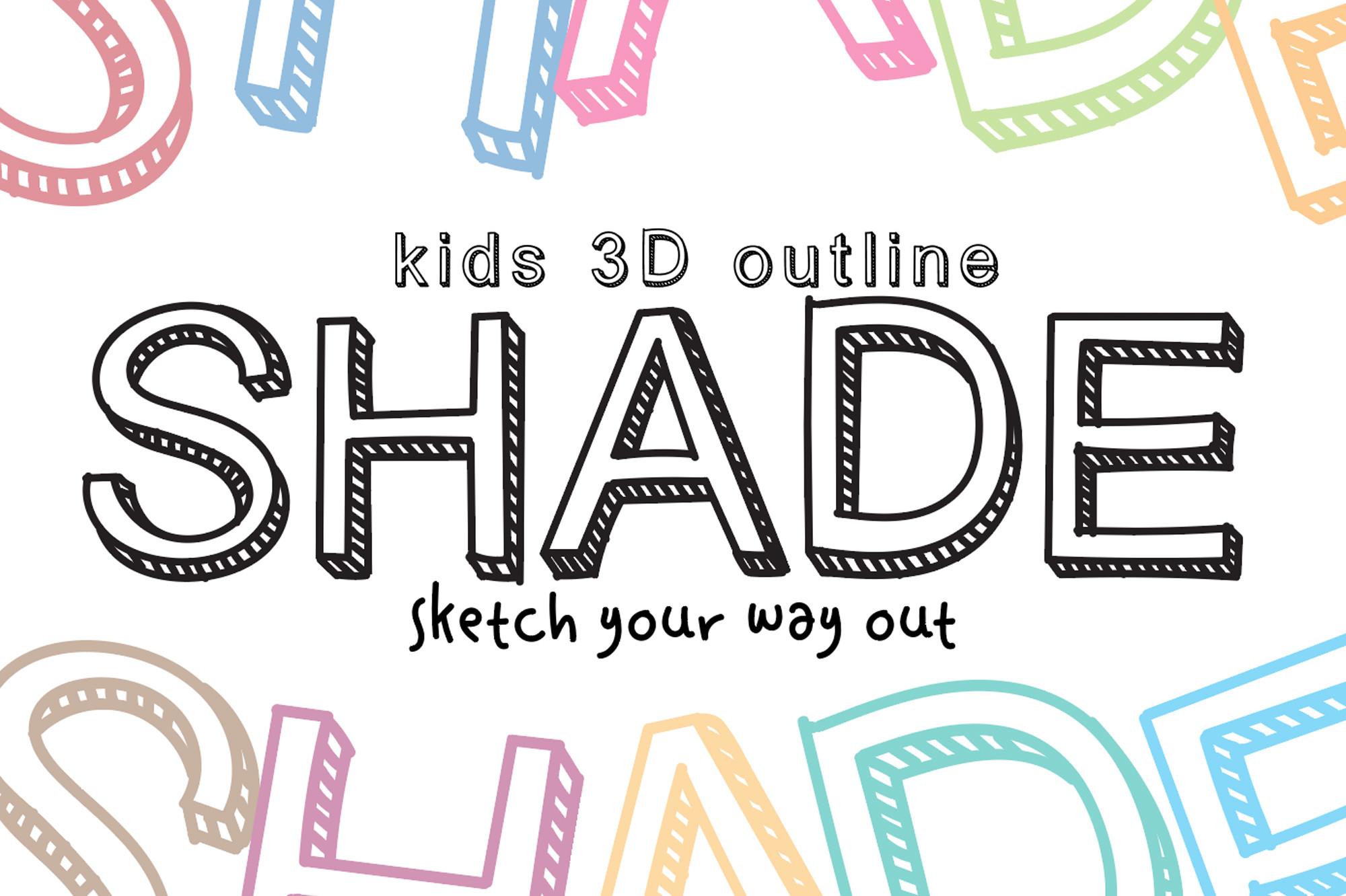 Kids 3D Outline Shade Font