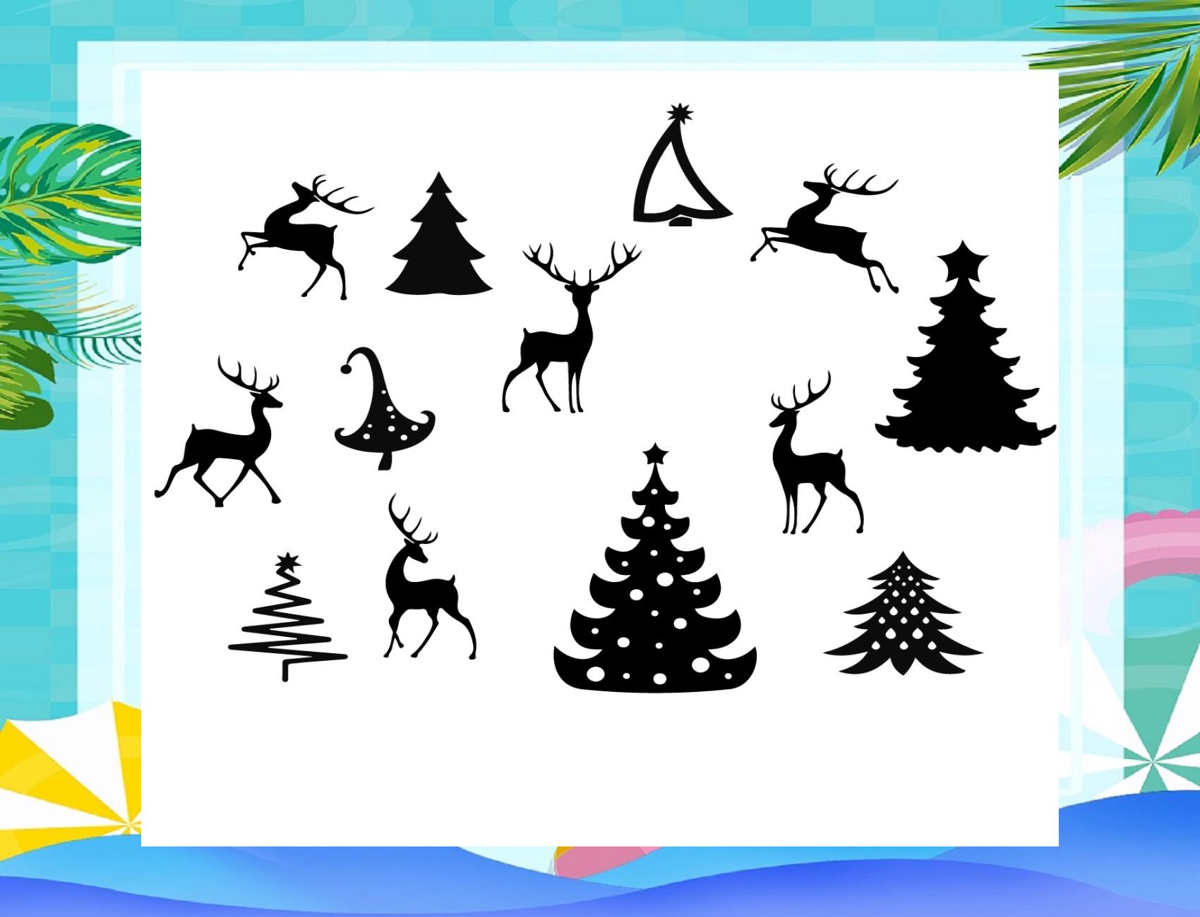 Bundle Reindeer and Christmas Tree Svg