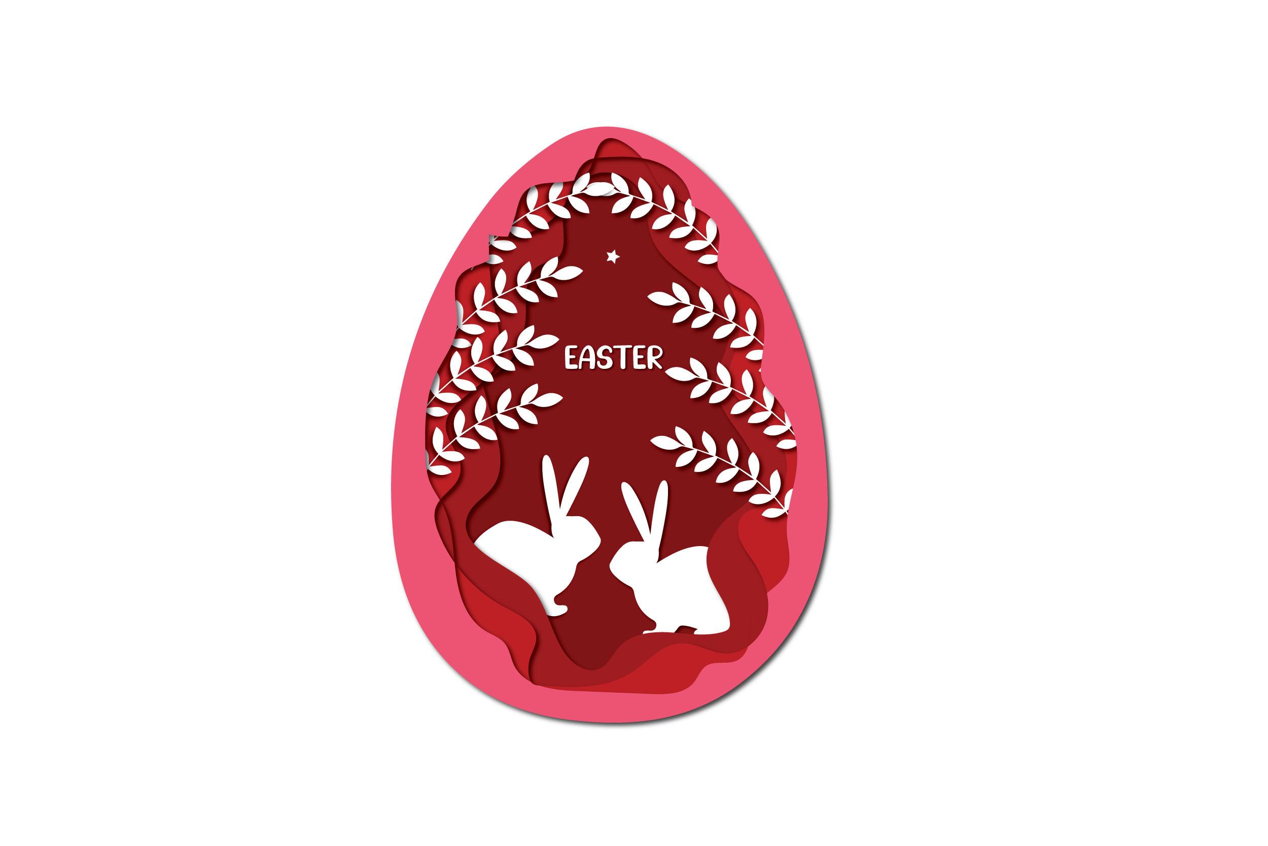 Colorful Easter Egg Papercut Svg