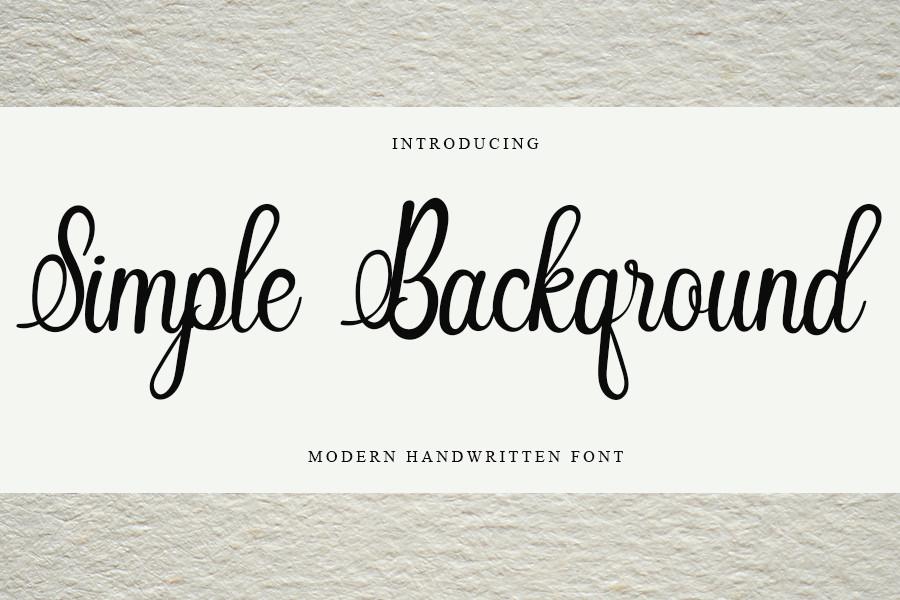 Simple Background Font