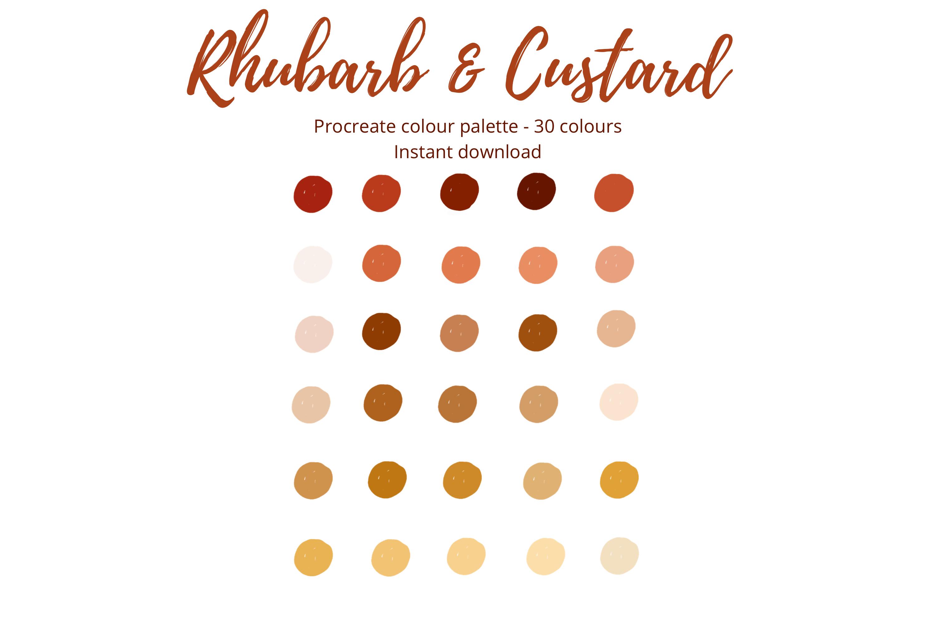 Procreate Colour Palette Rhubarb Custard