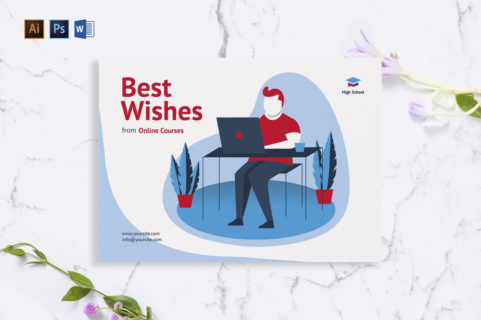 Online Courses Greeting Card Template