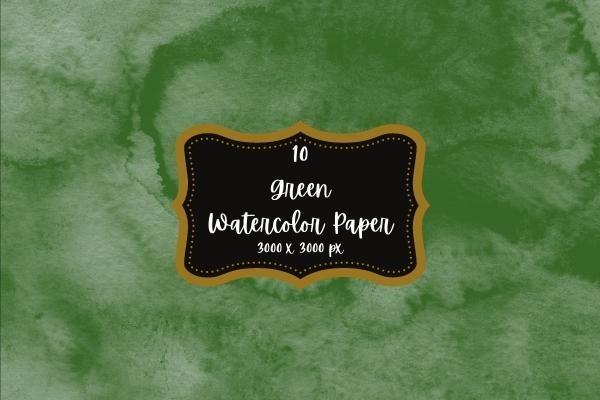 10 Green Watercolor Digital Paper