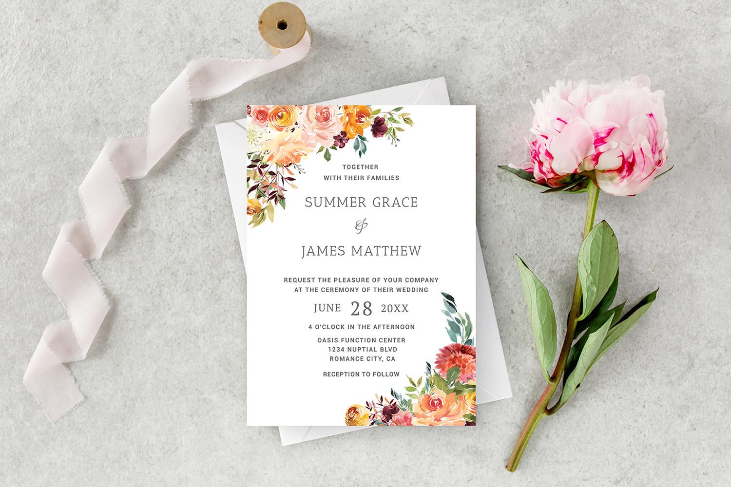 Romantic Floral Earthy Wedding Template