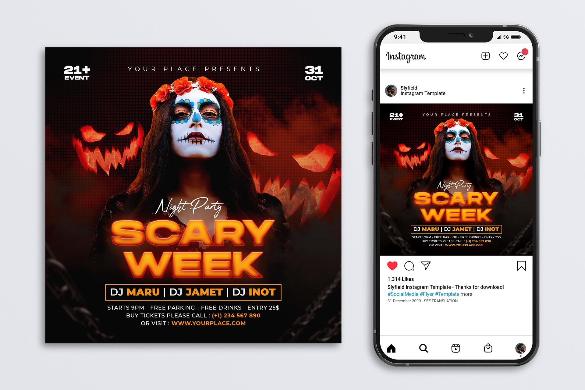 Scary Week Night Party Flyer Template