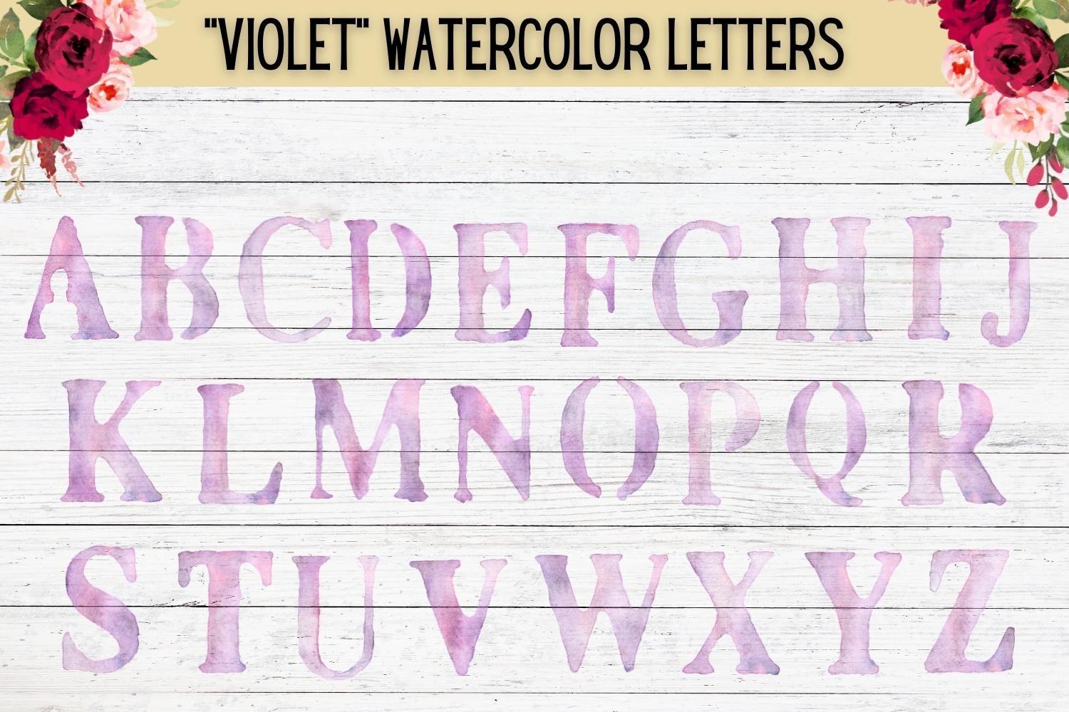 Violet Watercolor Letters