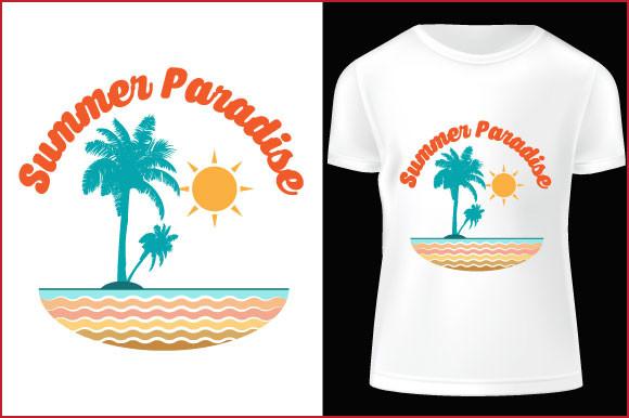 Summer Paradise T-shirt Design Tree Sun