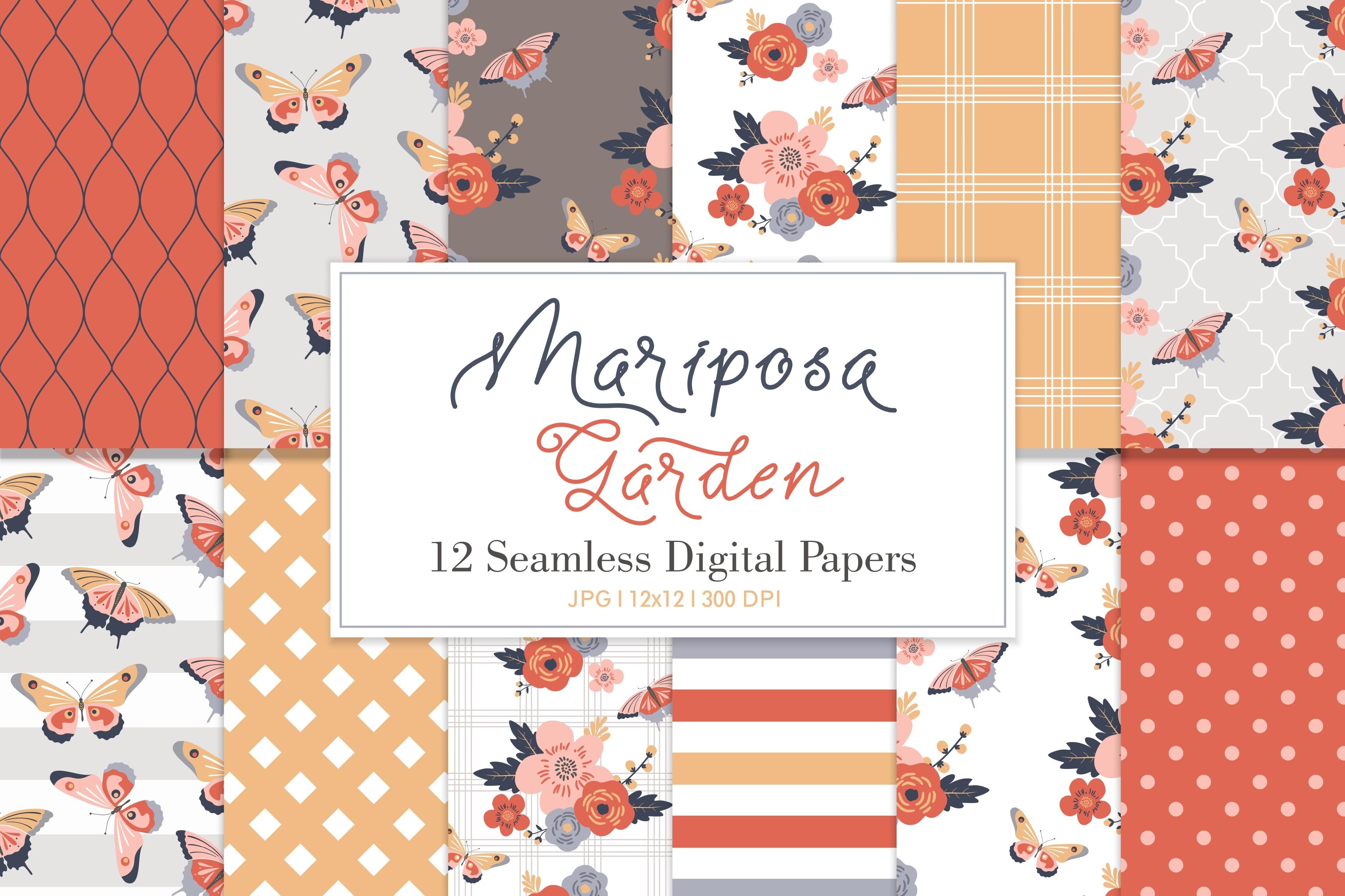 Digital Paper Pack Mariposa Garden