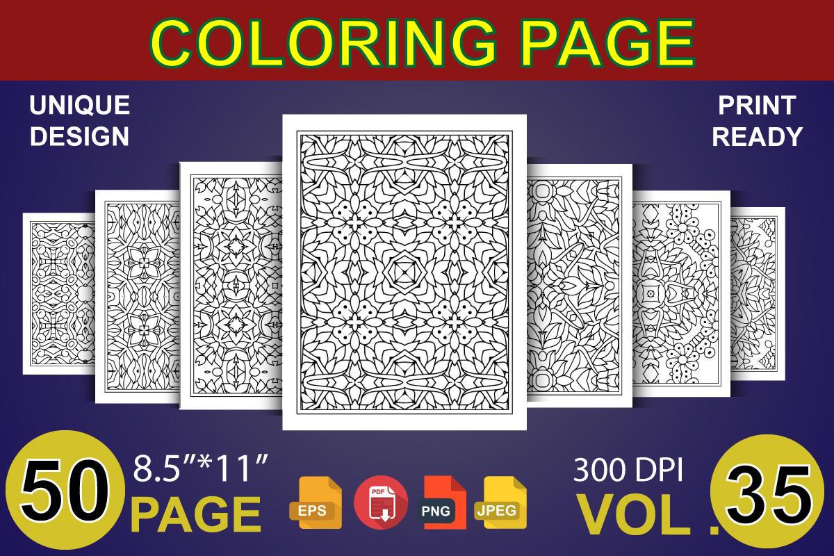 Floral Coloring Page KDP Interior Vol-35