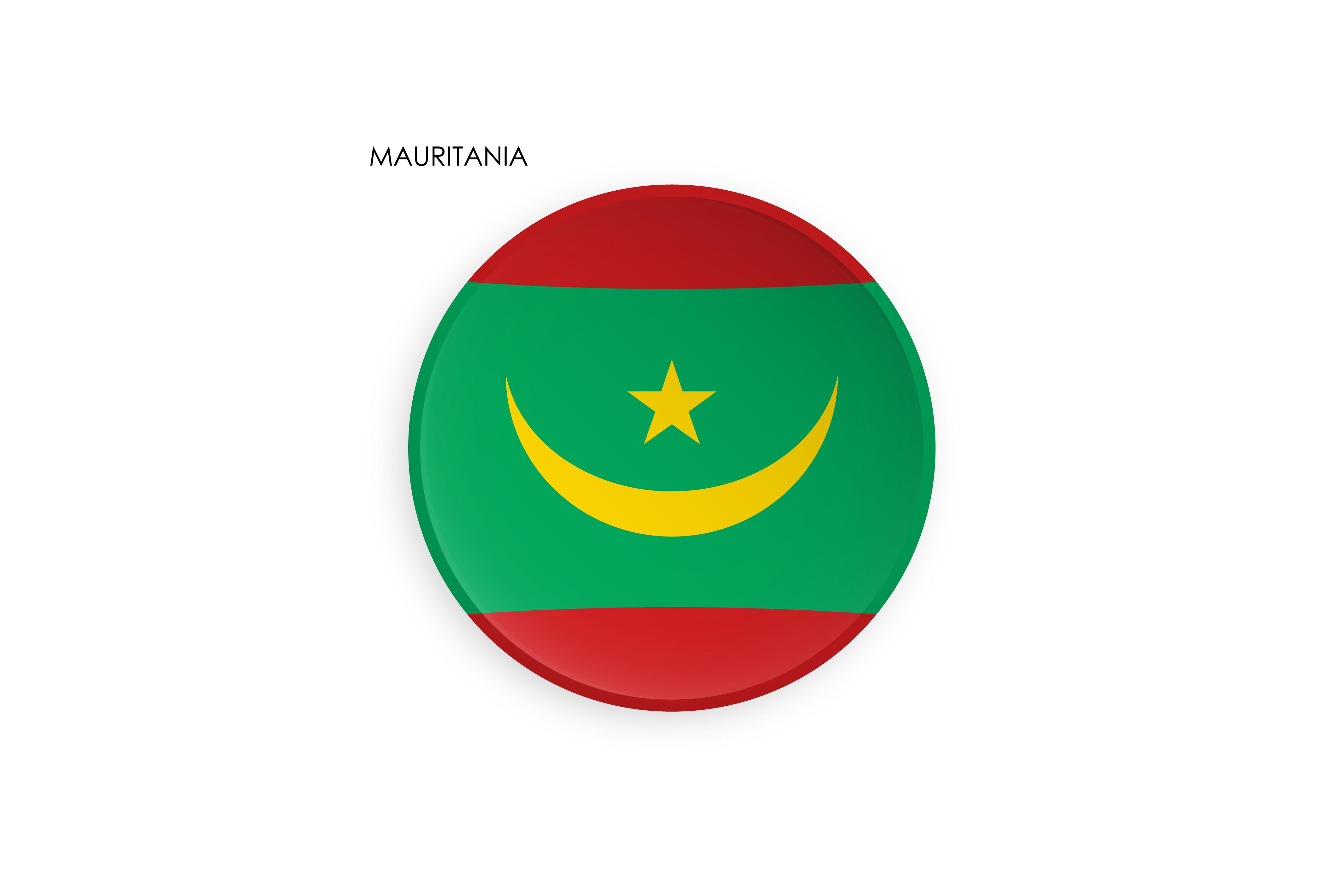 MAURITANIA Flag Icon in Modern Neomorphi