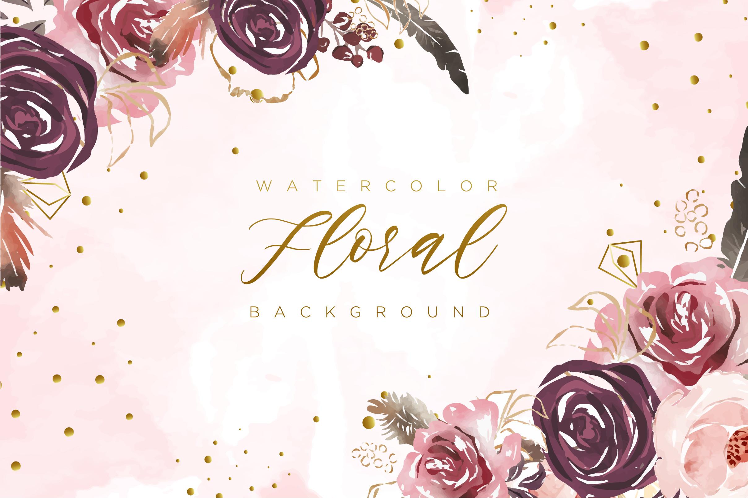 Beautiful Watercolor Floral Background