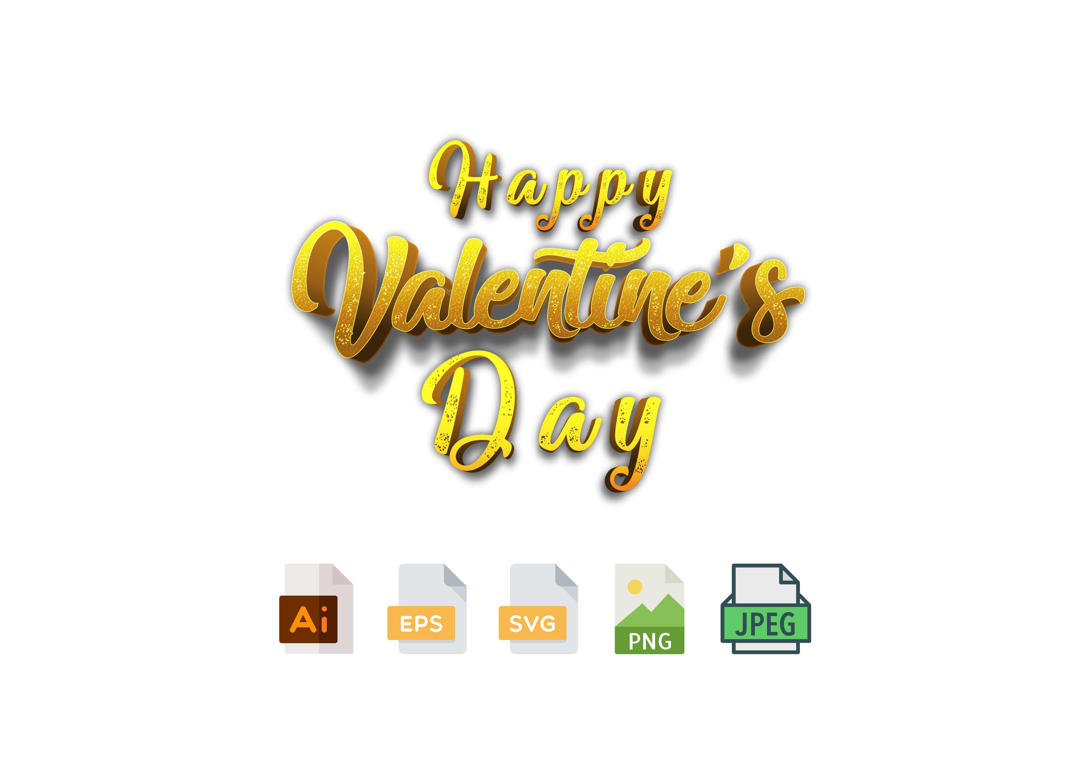 Happy Valentines Day Text SVG