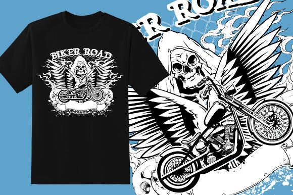 Biker Skull T-Shirt Design