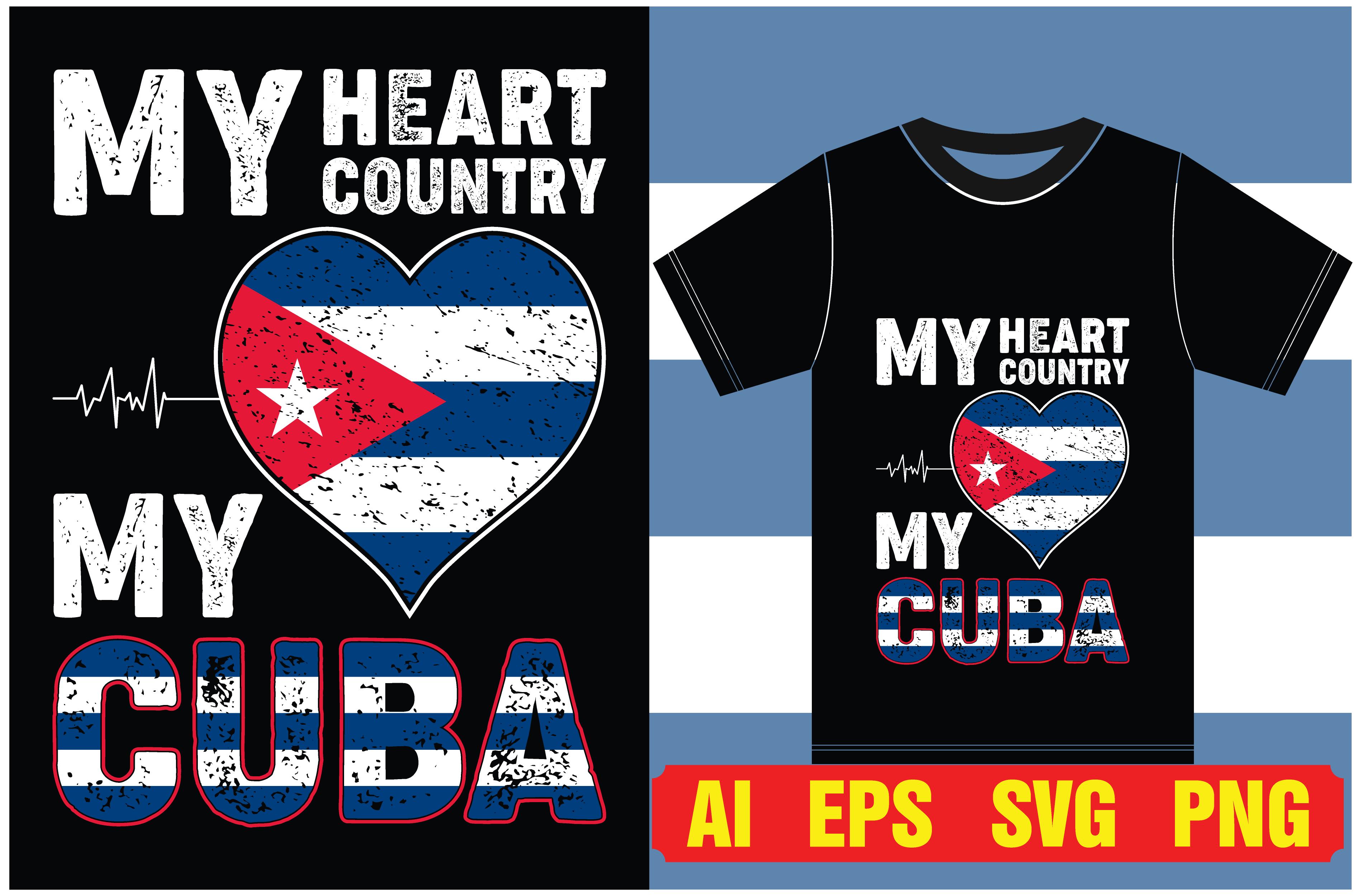 Cuba Flag T-shirt Designs.Typography